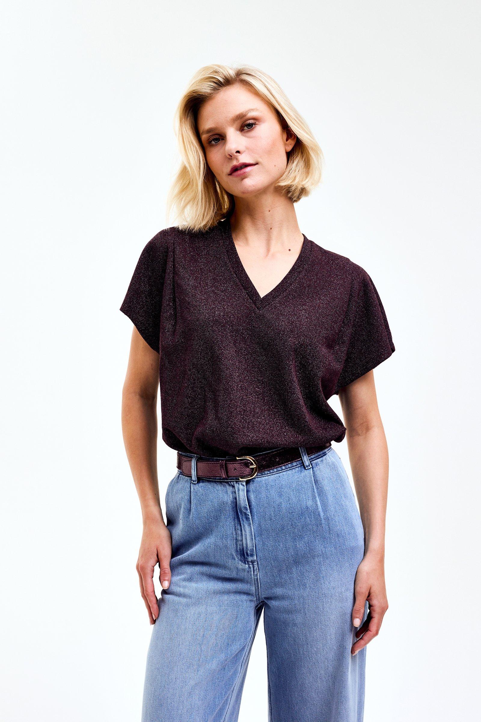 CKS Dames - JAZZLESS - t-shirt korte mouwen - donkerrood