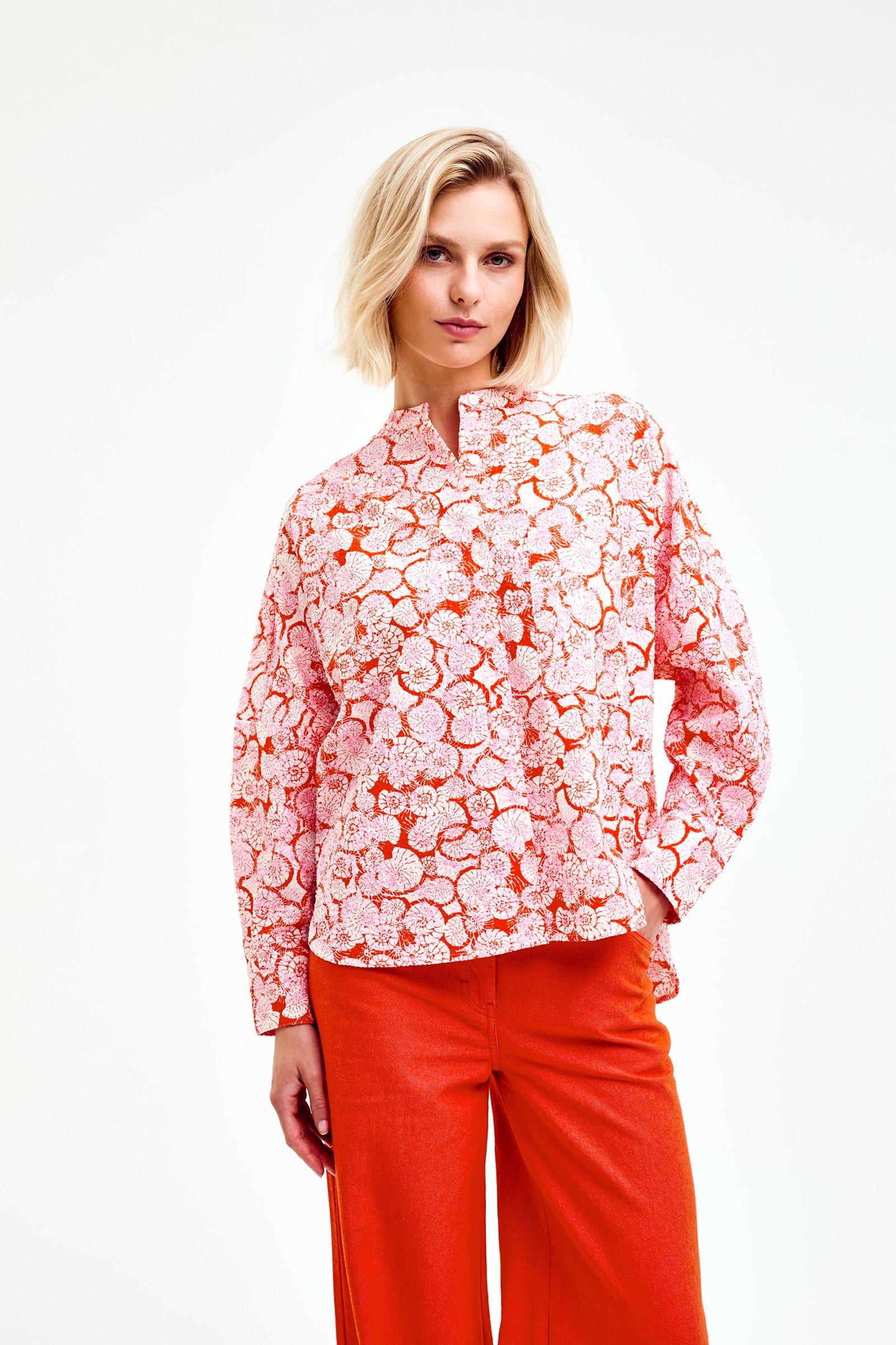 CKS Dames - SAZNA - blouse short sleeves - bright orange