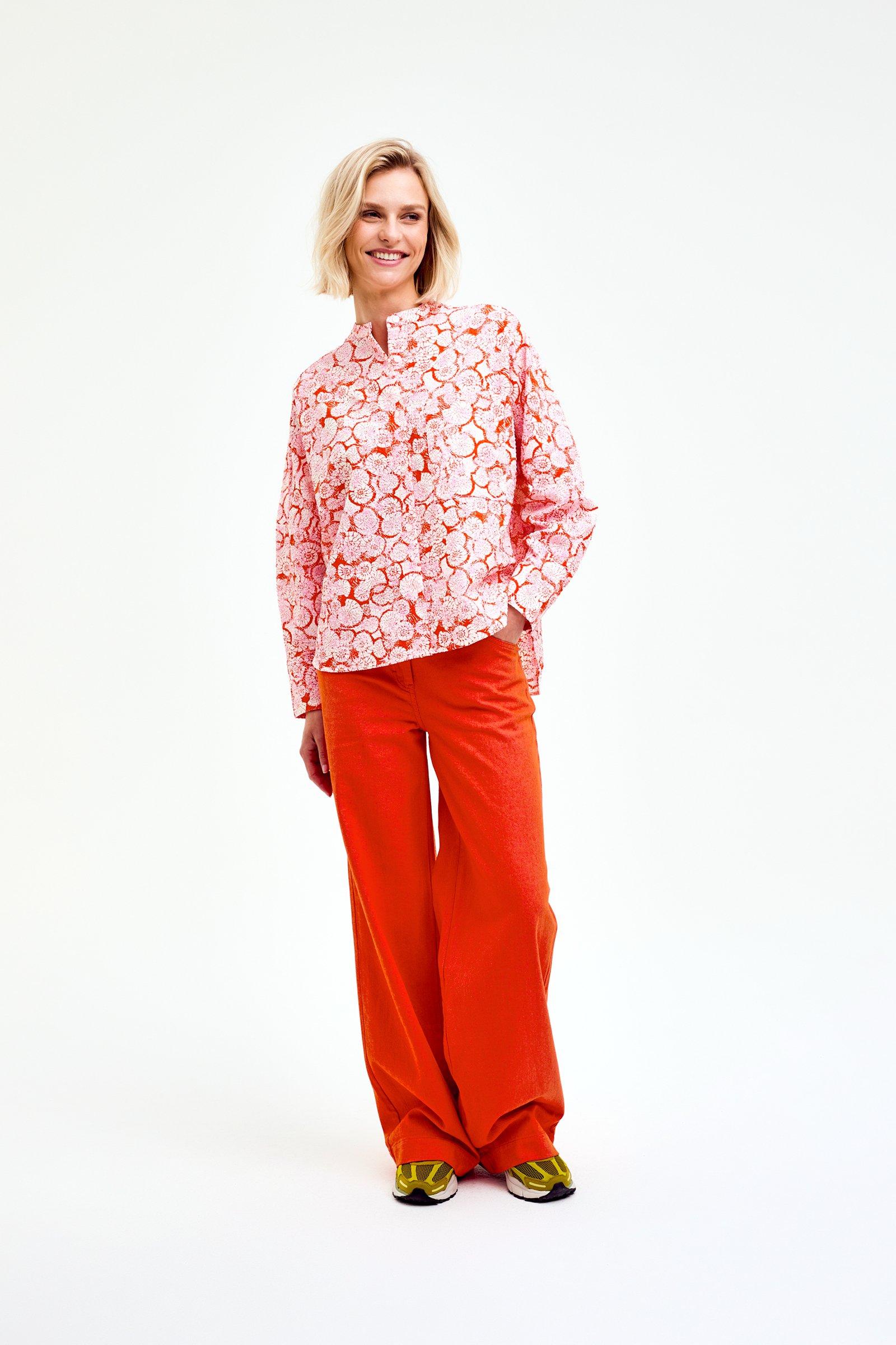 CKS Dames - SAZNA - blouse korte mouwen - feloranje