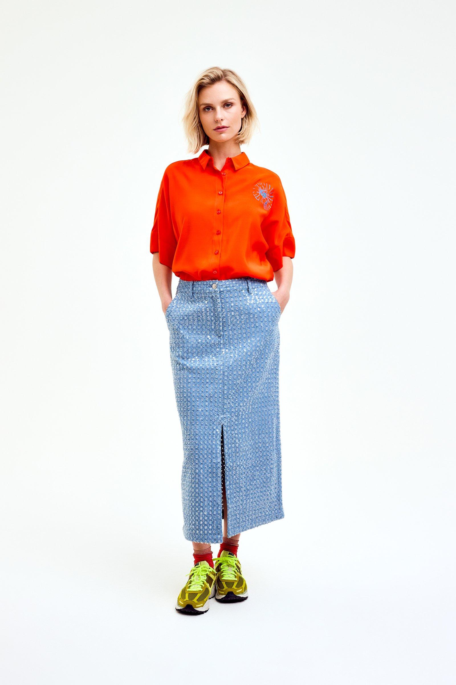 CKS Dames - SELAH - blouse lange mouwen - intens oranje
