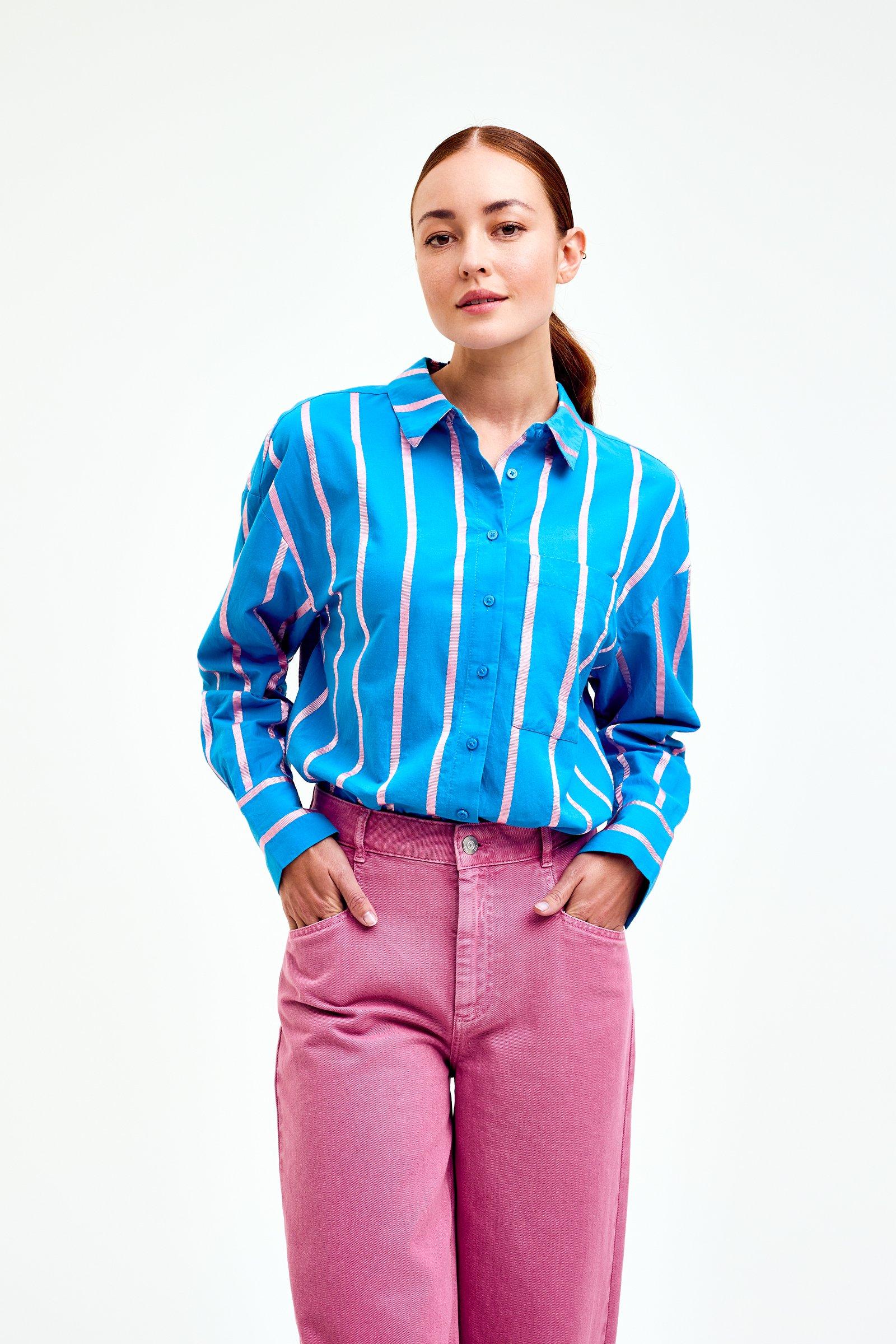 CKS Dames - SUPER - Bluse Kurze Ärmel - Hellblau