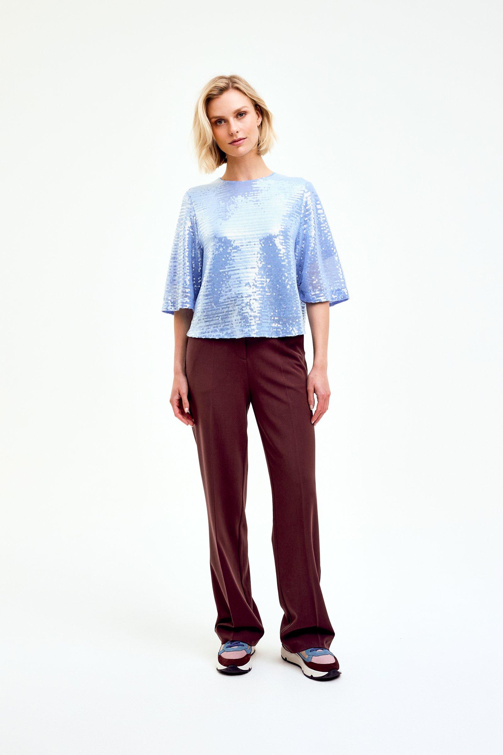 CKS Dames - TIRIAS - blouse lange mouwen - lichtblauw