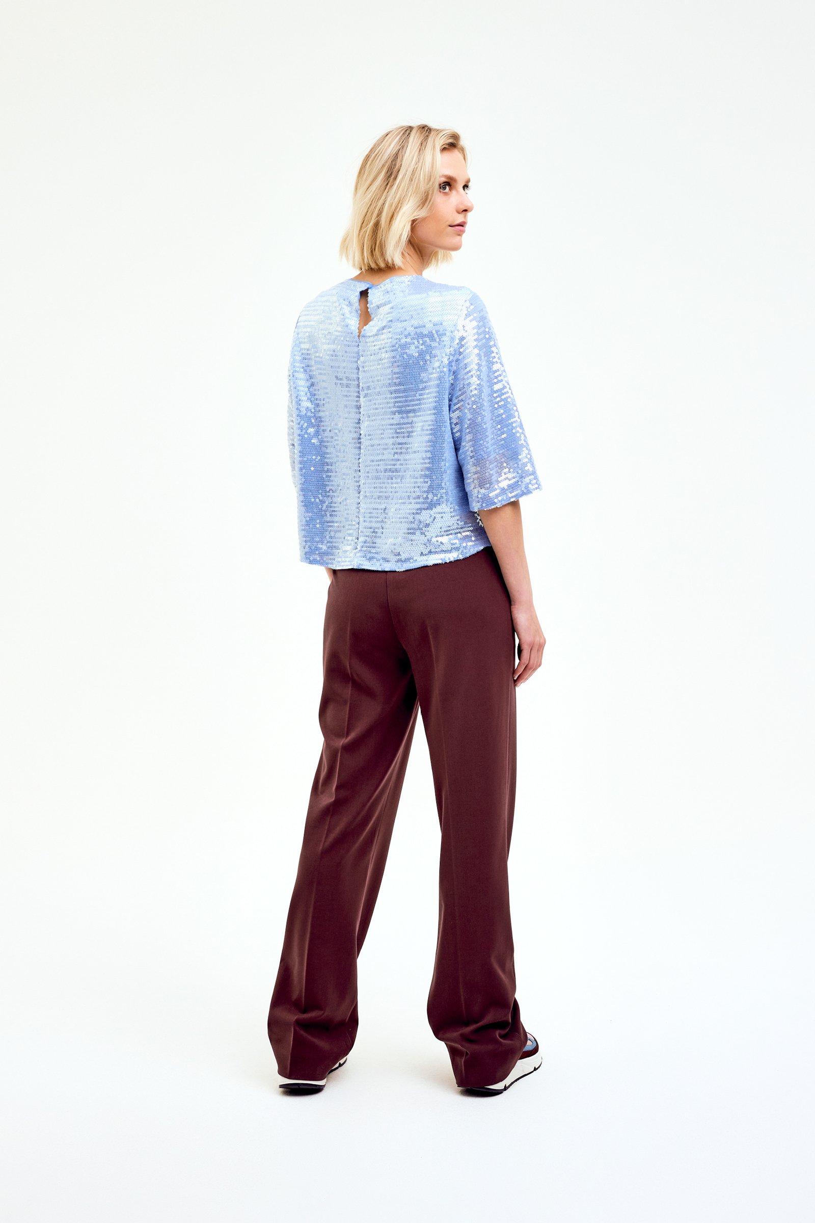 CKS Dames - TIRIAS - blouse lange mouwen - lichtblauw