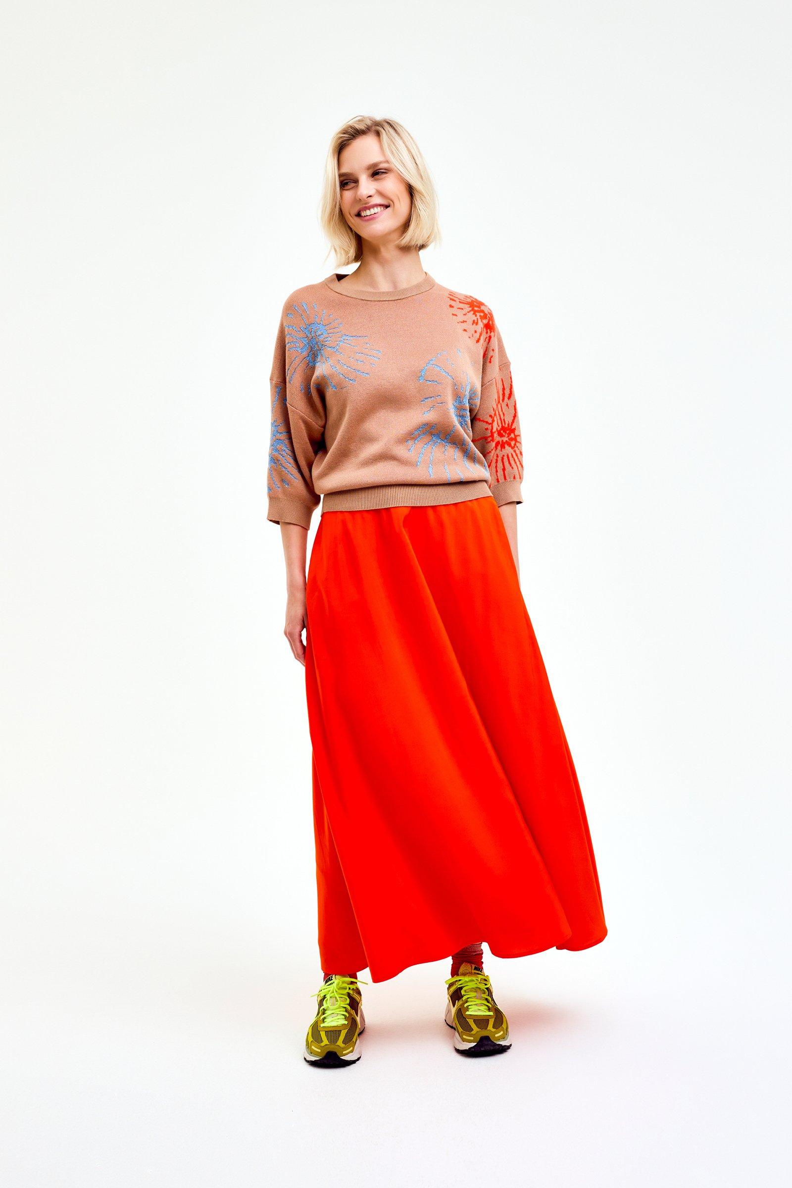 CKS Dames - SKOP - midi skirt - bright orange