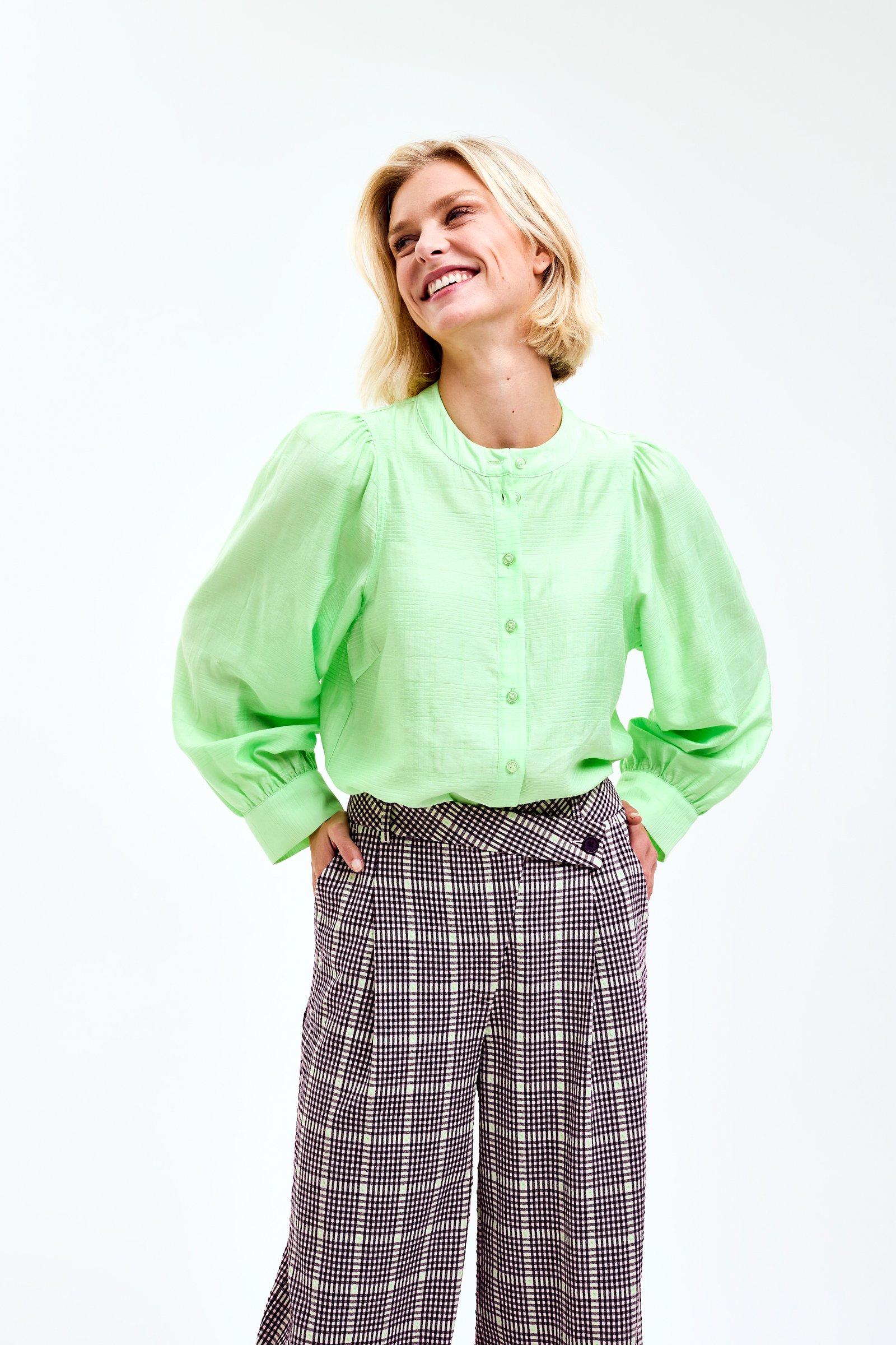 CKS Dames - ROSALINE - blouse korte mouwen - lichtgroen