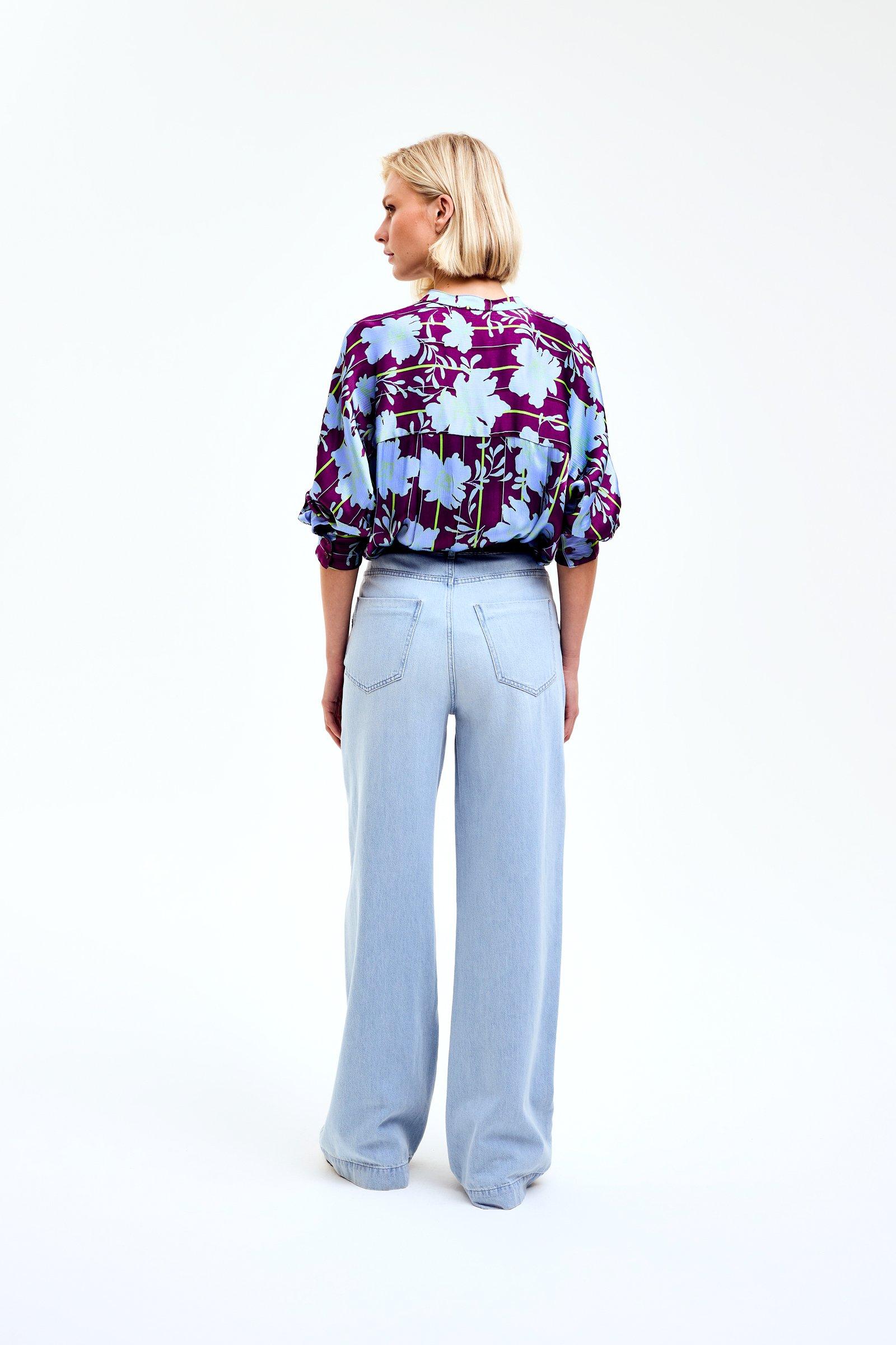 CKS Dames - SAZNA - blouse korte mouwen - blauw