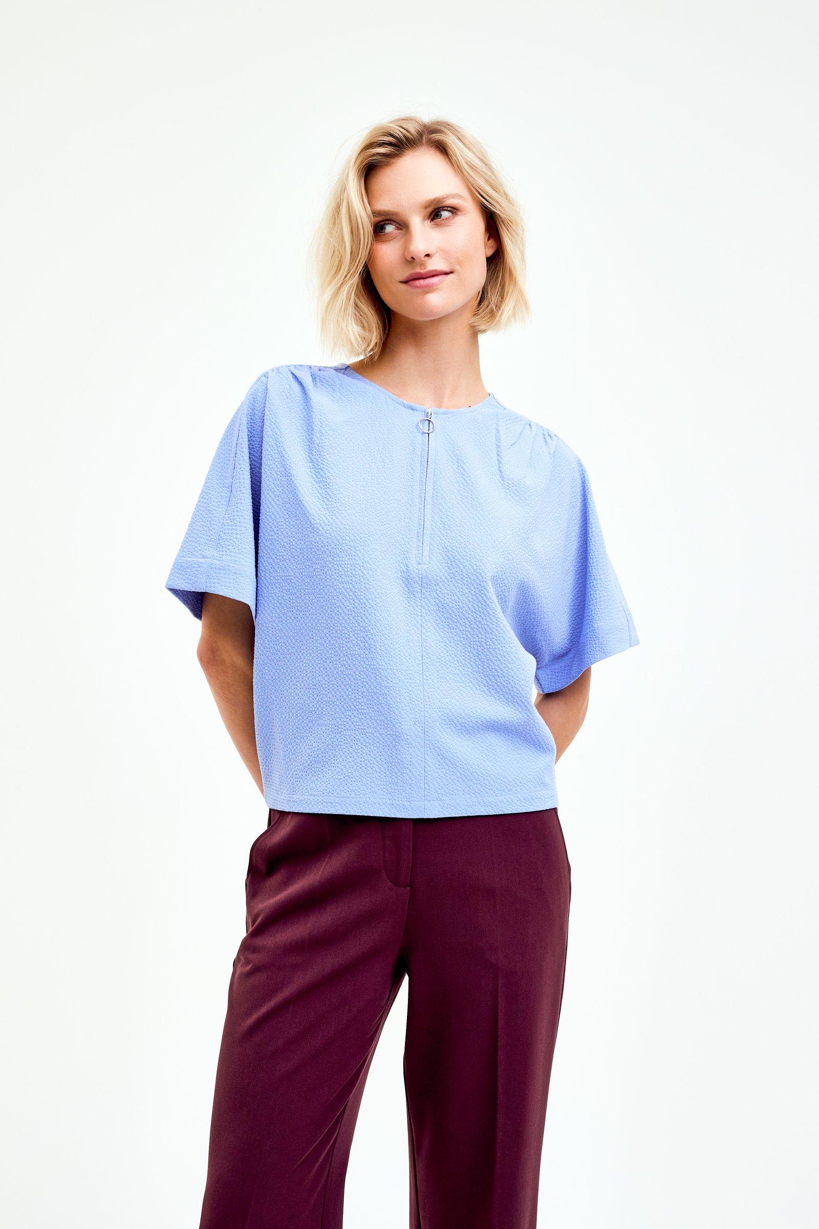 CKS Dames - SWEETER - blouse korte mouwen - lichtblauw