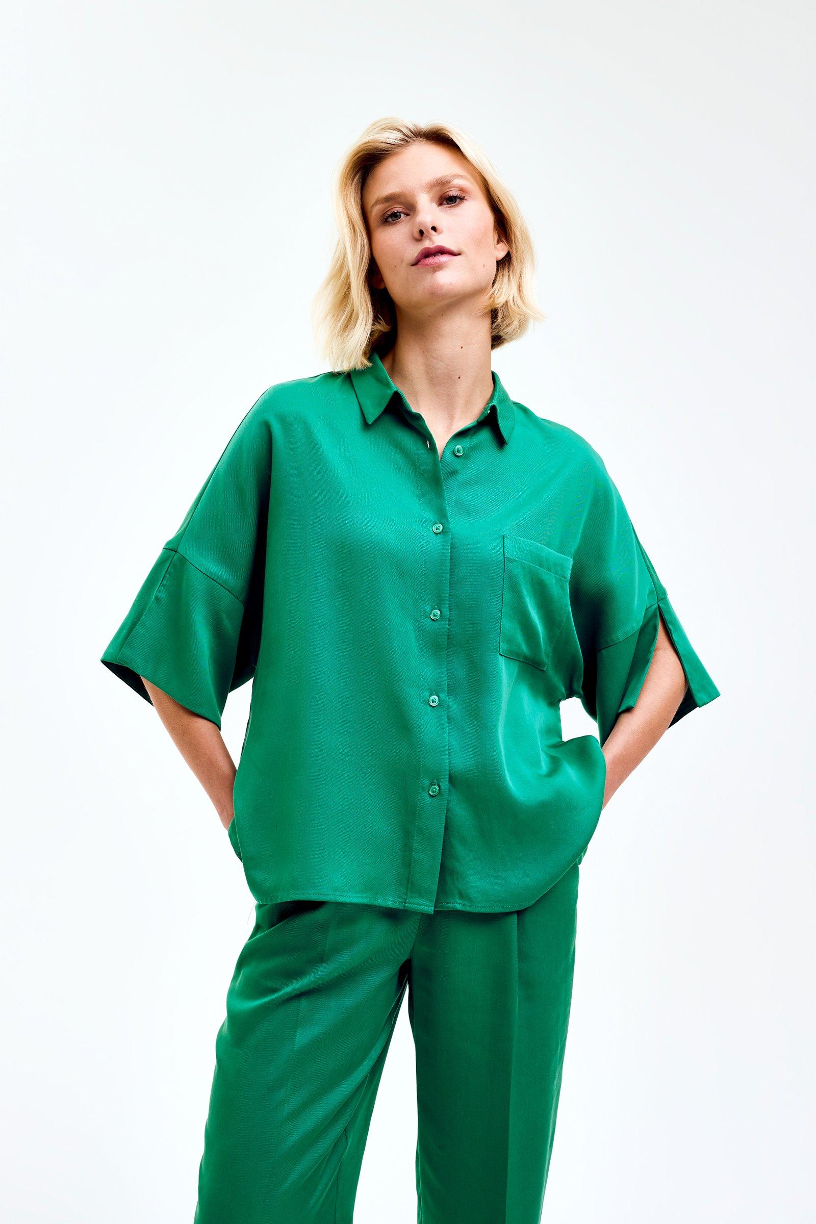 CKS Dames - SELAS - blouse korte mouwen - khaki