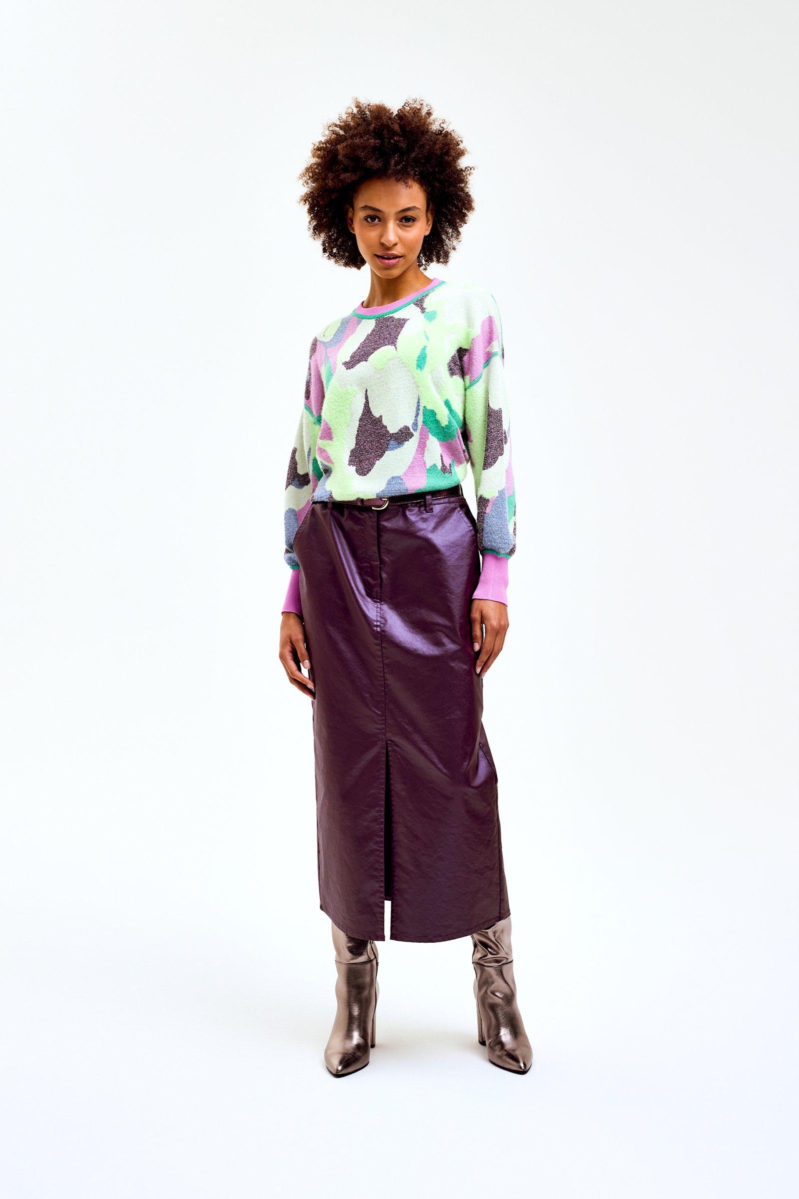 CKS Dames - SKIPPER - midi skirt - dark red