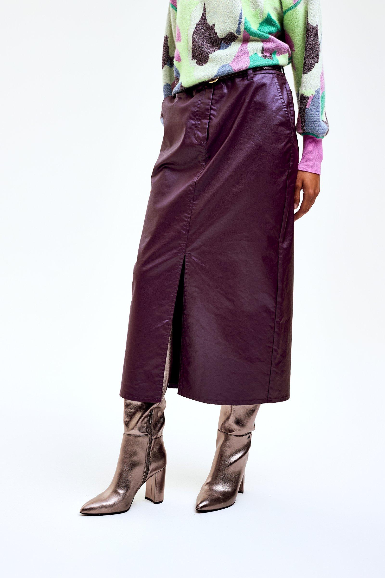 CKS Dames - SKIPPER - midi skirt - dark red