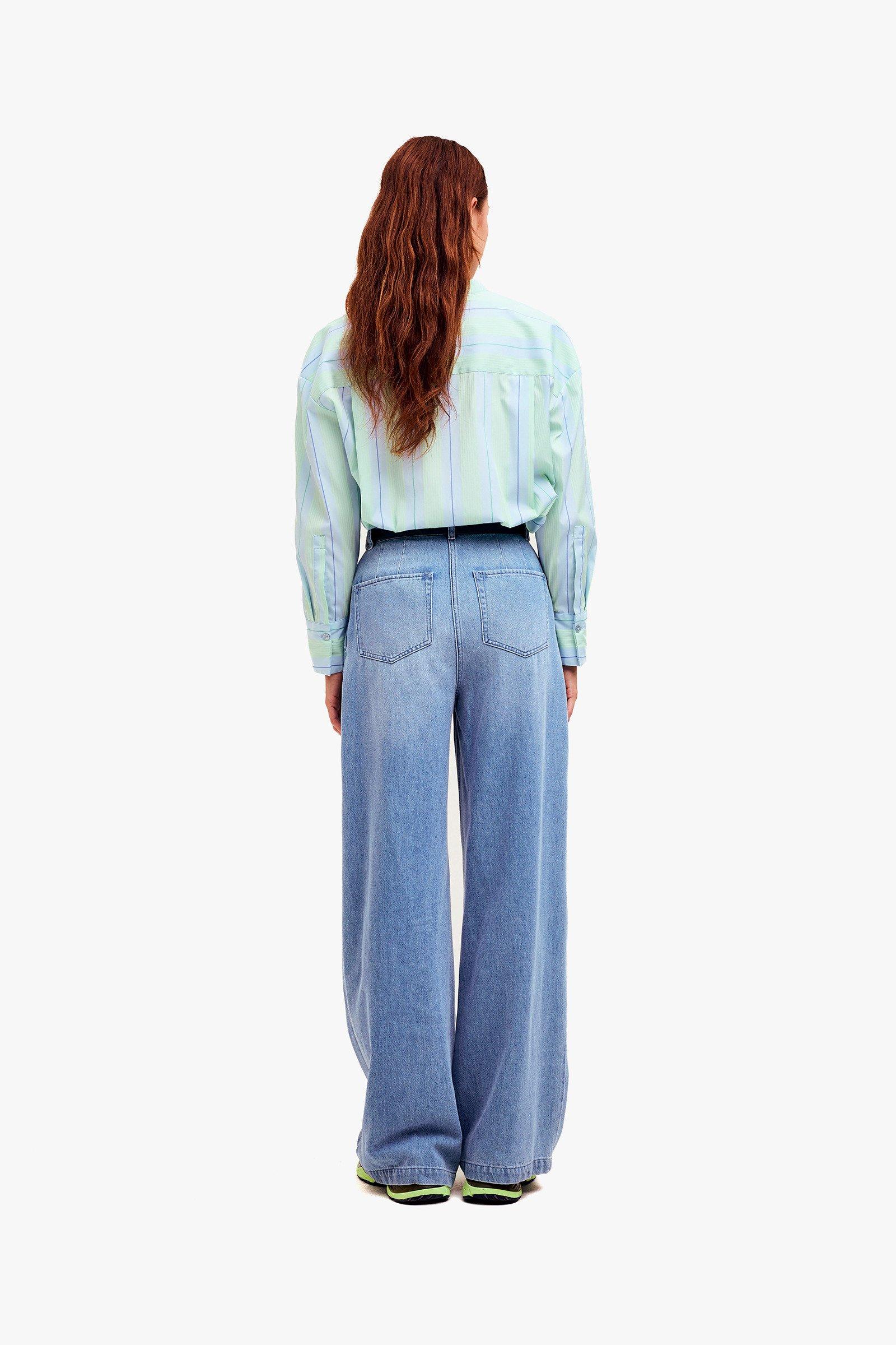 CKS Dames - SUPERMAO - blouse korte mouwen - lichtblauw