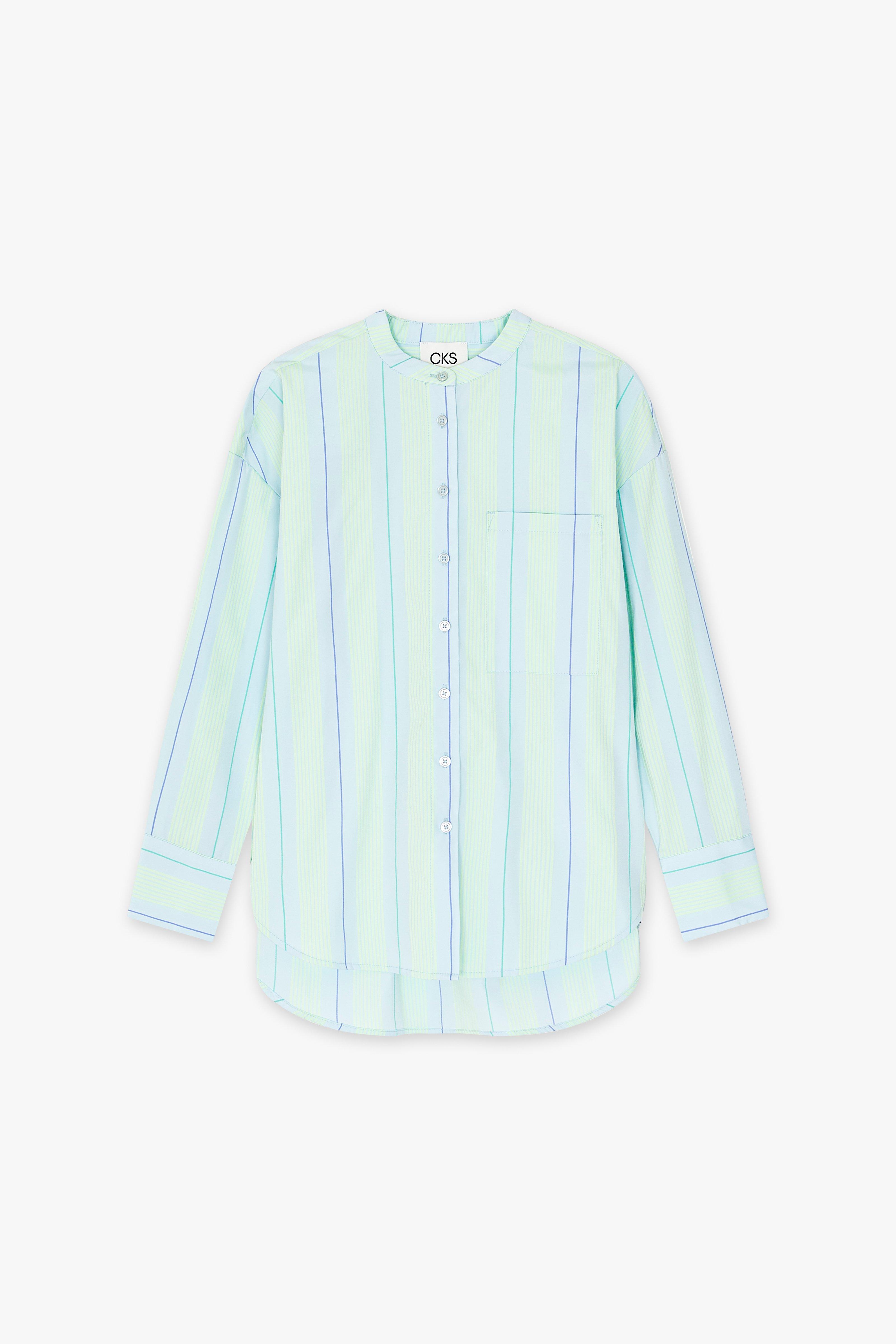 CKS Dames - SUPERMAO - blouse korte mouwen - lichtblauw