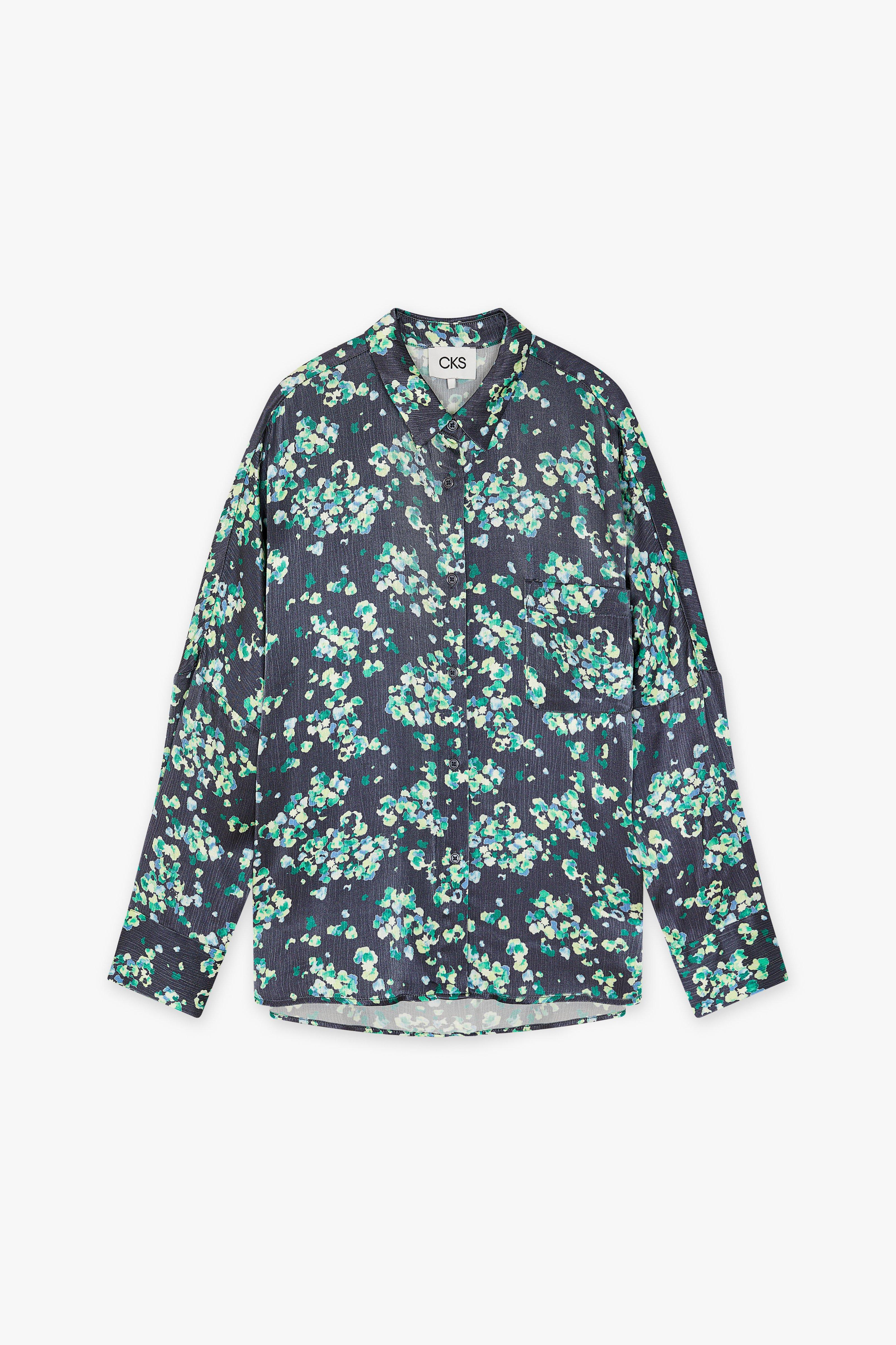 CKS Dames - WAZNA - blouse korte mouwen - donkergrijs