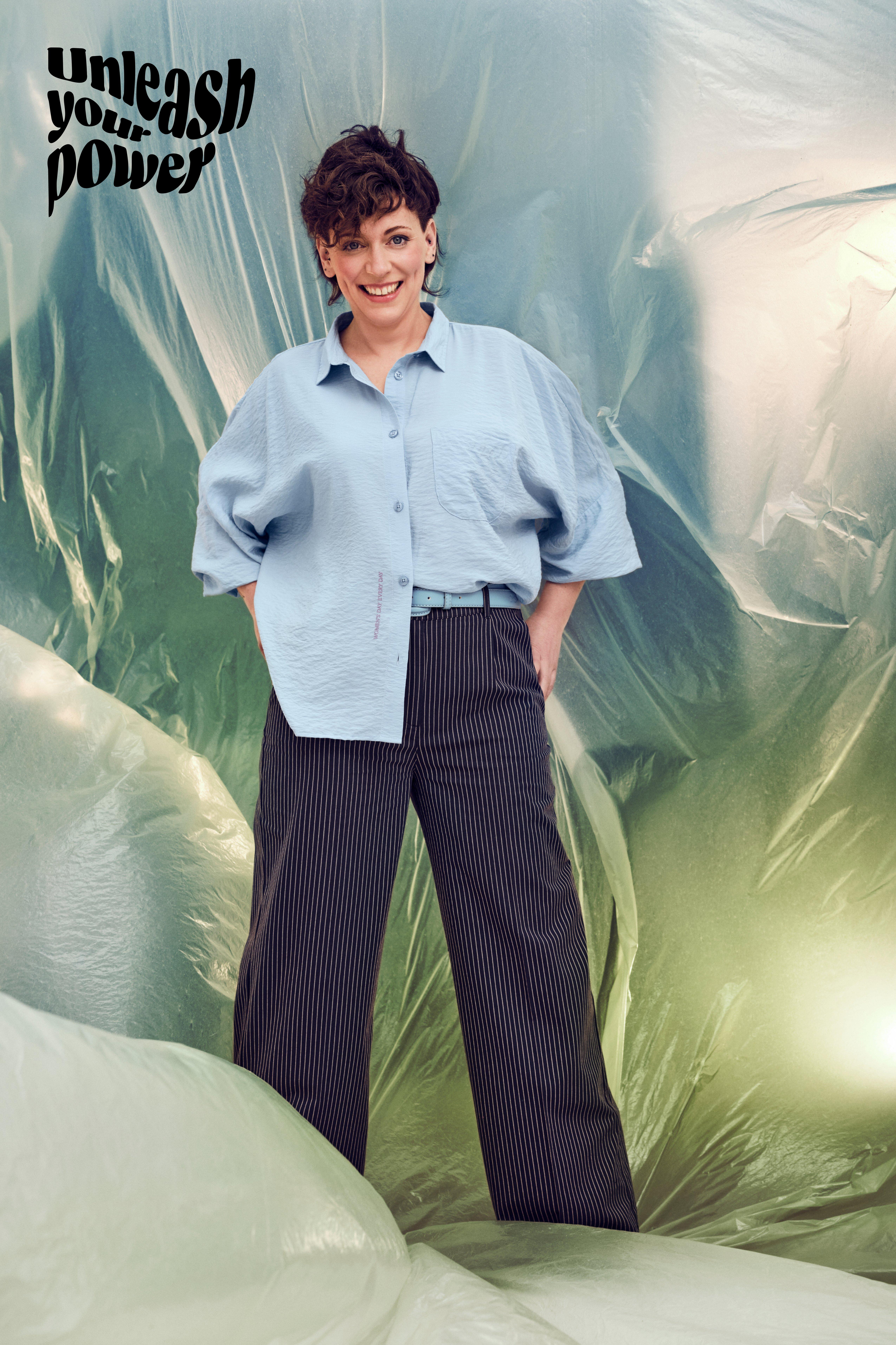 CKS Dames - WAZNA - Bluse Kurze Ärmel - Hellblau