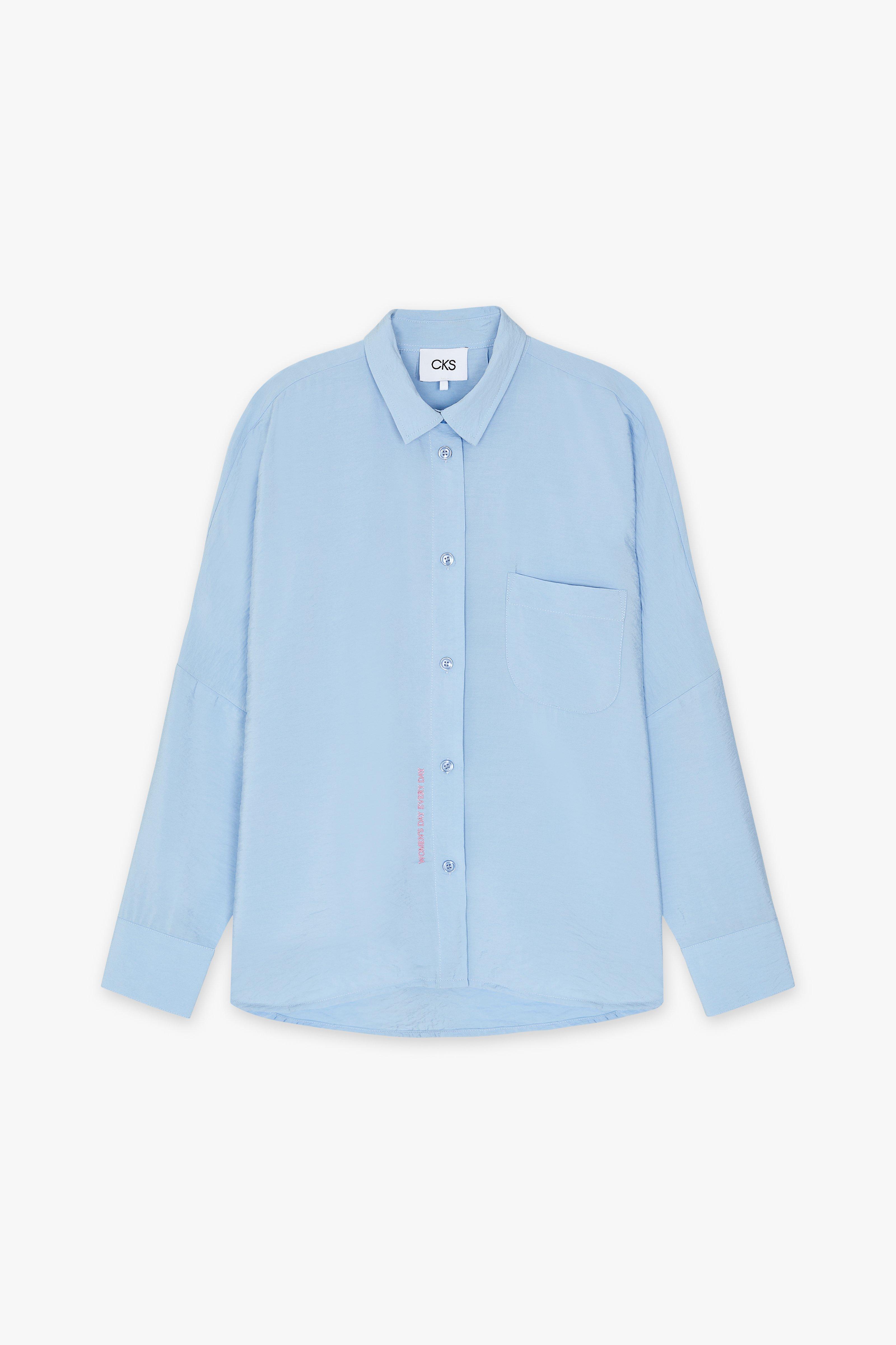 CKS Dames - WAZNA - Bluse Kurze Ärmel - Hellblau