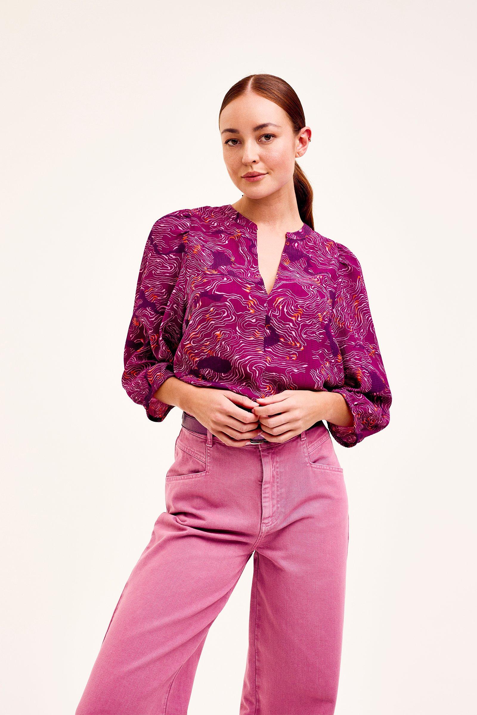 CKS Dames - BULANI - Bluse Kurze Ärmel - Violett