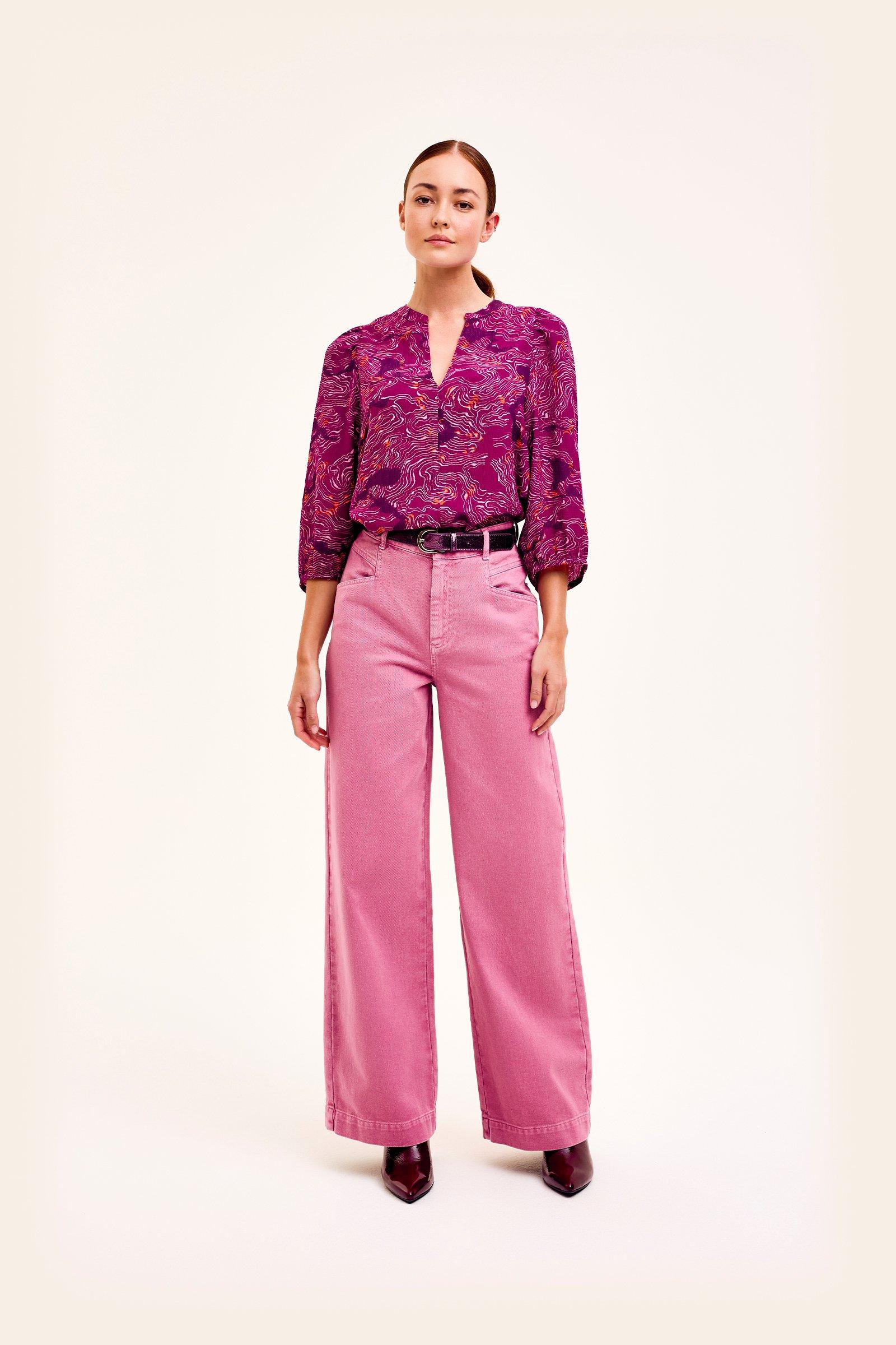 CKS Dames - BULANI - Bluse Kurze Ärmel - Violett