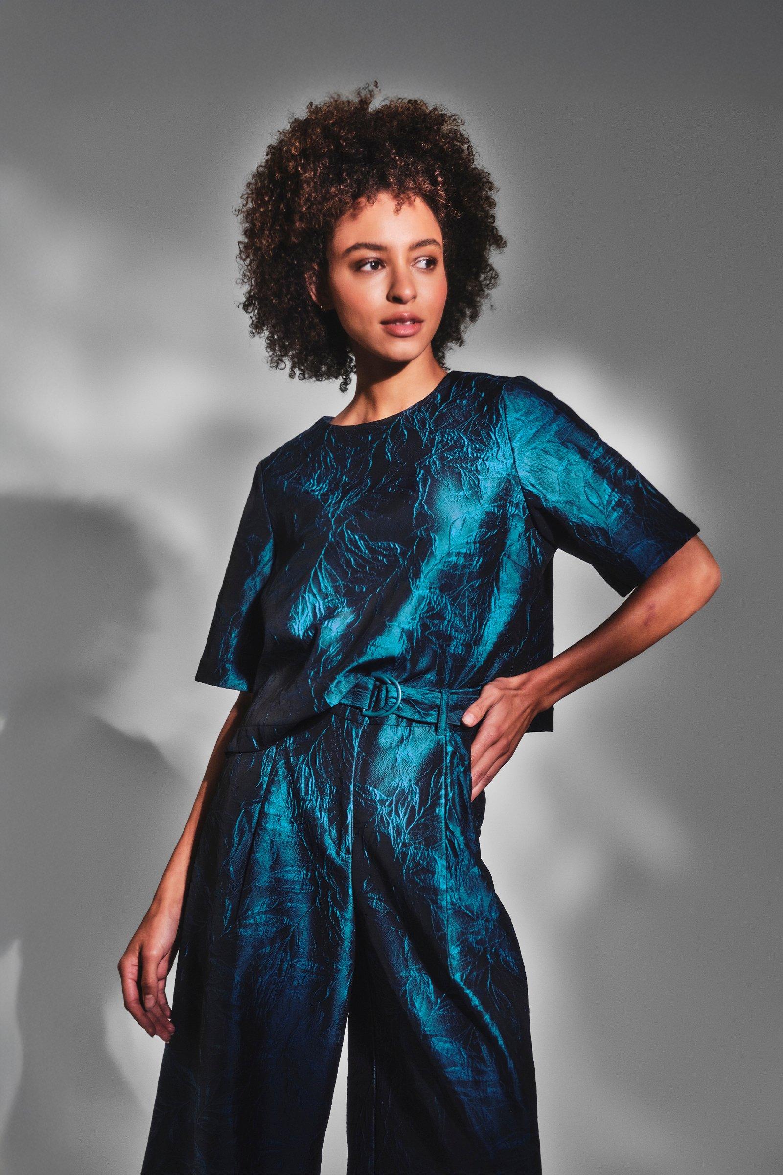 CKS Dames - TIRIAN - blouse korte mouwen - blauw