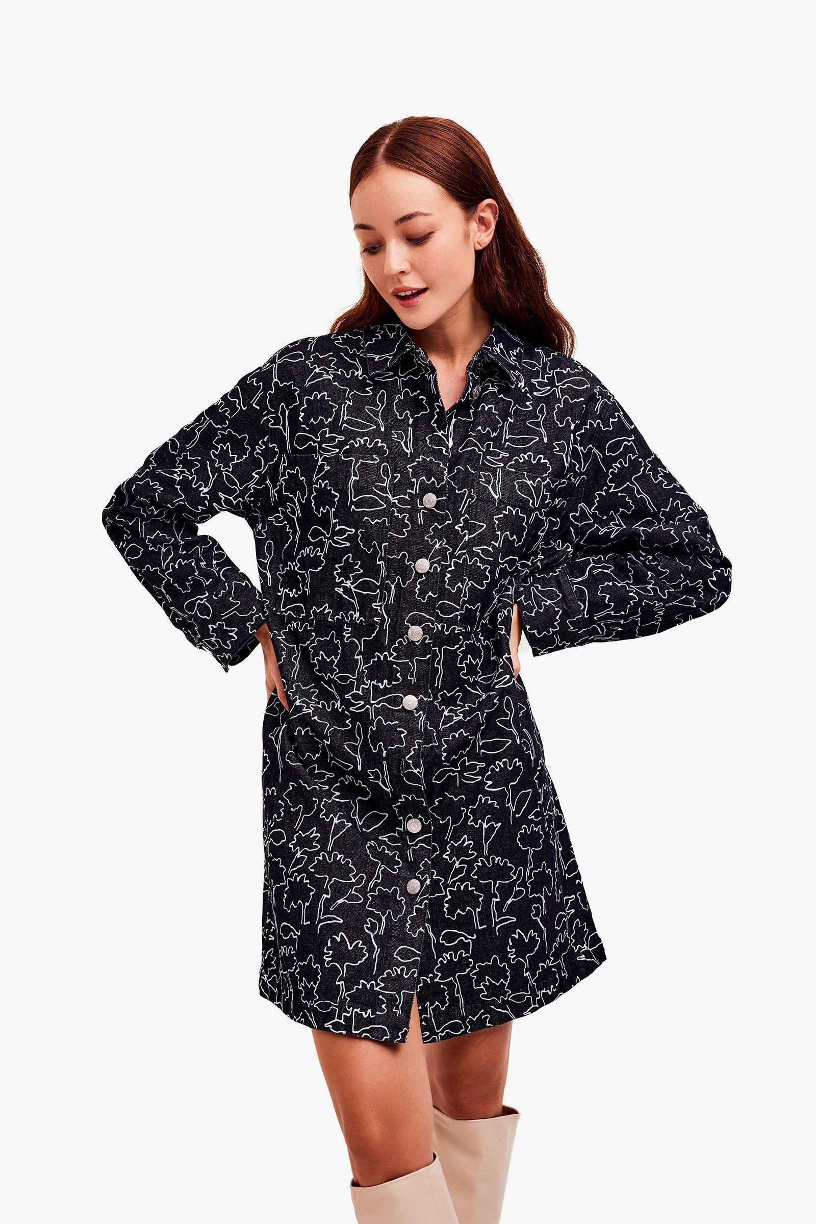 CKS Dames - DROP - Midi-Kleid - Schwarz