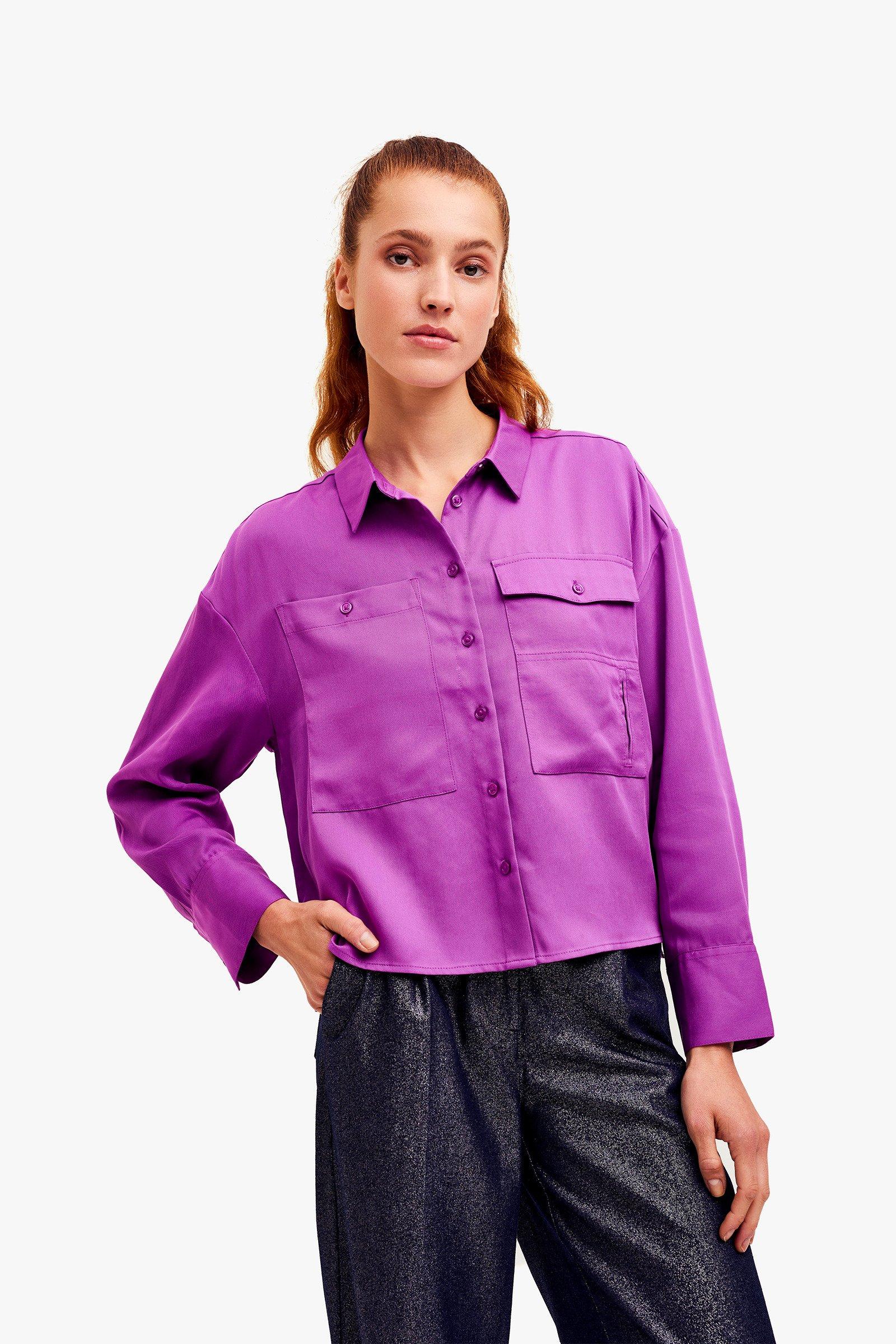 CKS Dames - SUPPOSE - blouse korte mouwen - paars