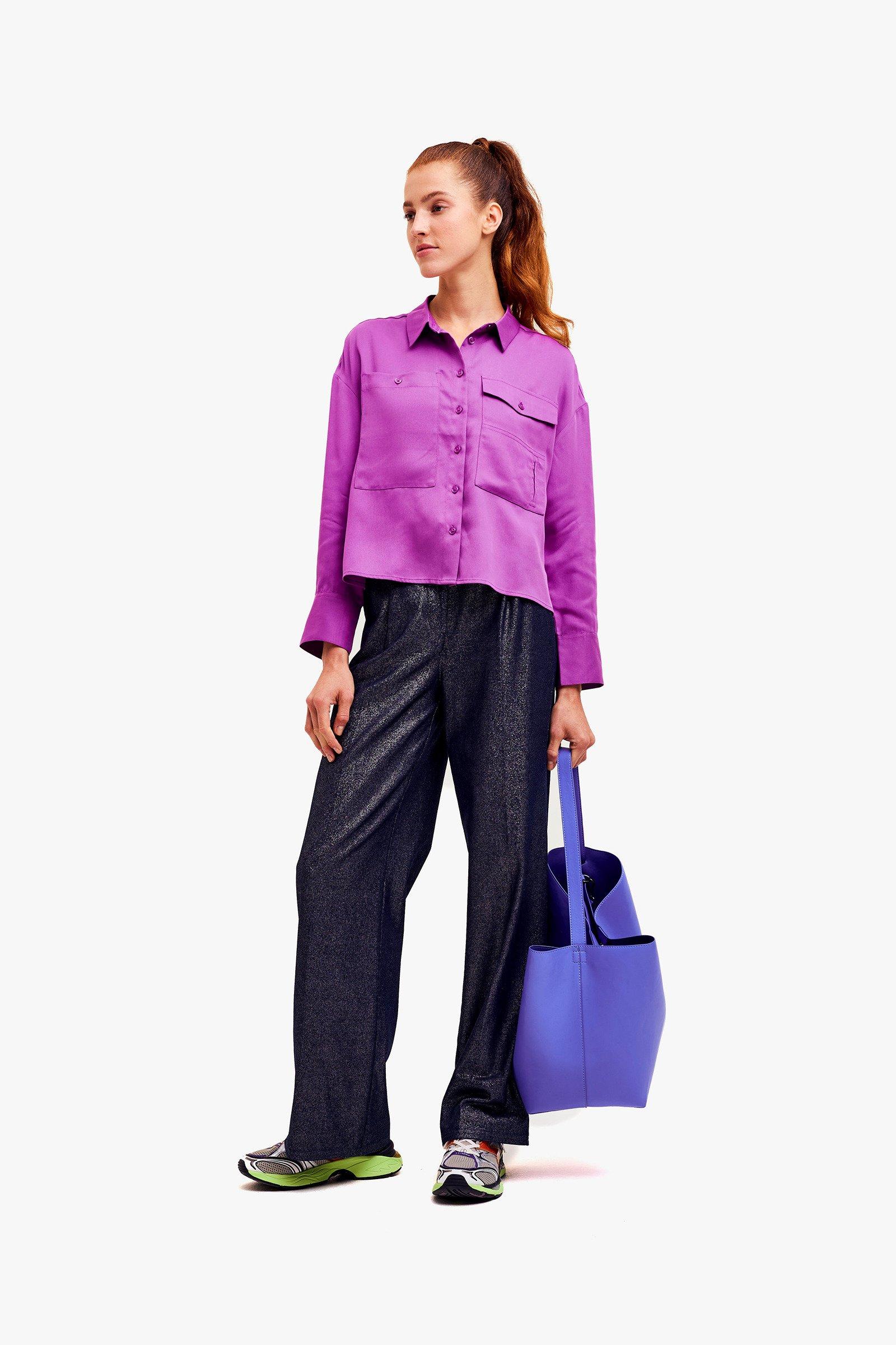 CKS Dames - SUPPOSE - blouse korte mouwen - paars
