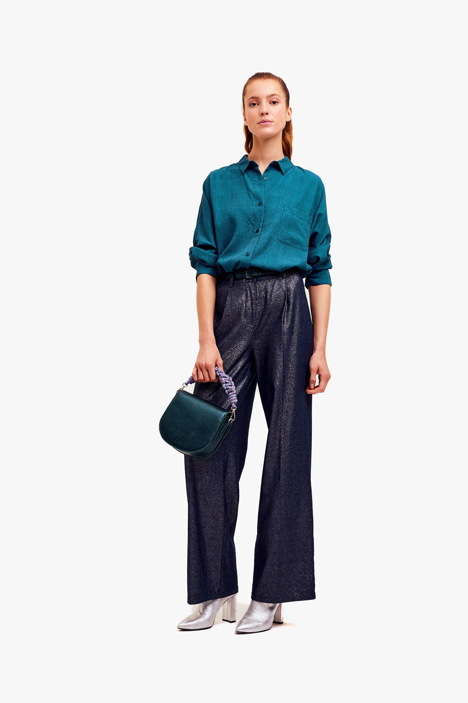 CKS Dames - WAZNA - blouse korte mouwen - blauw