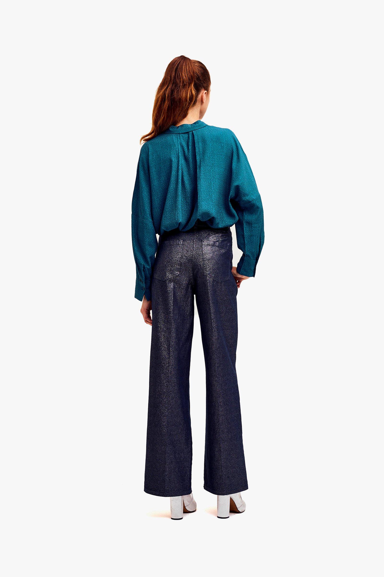 CKS Dames - WAZNA - Bluse Kurze Ärmel - Blau