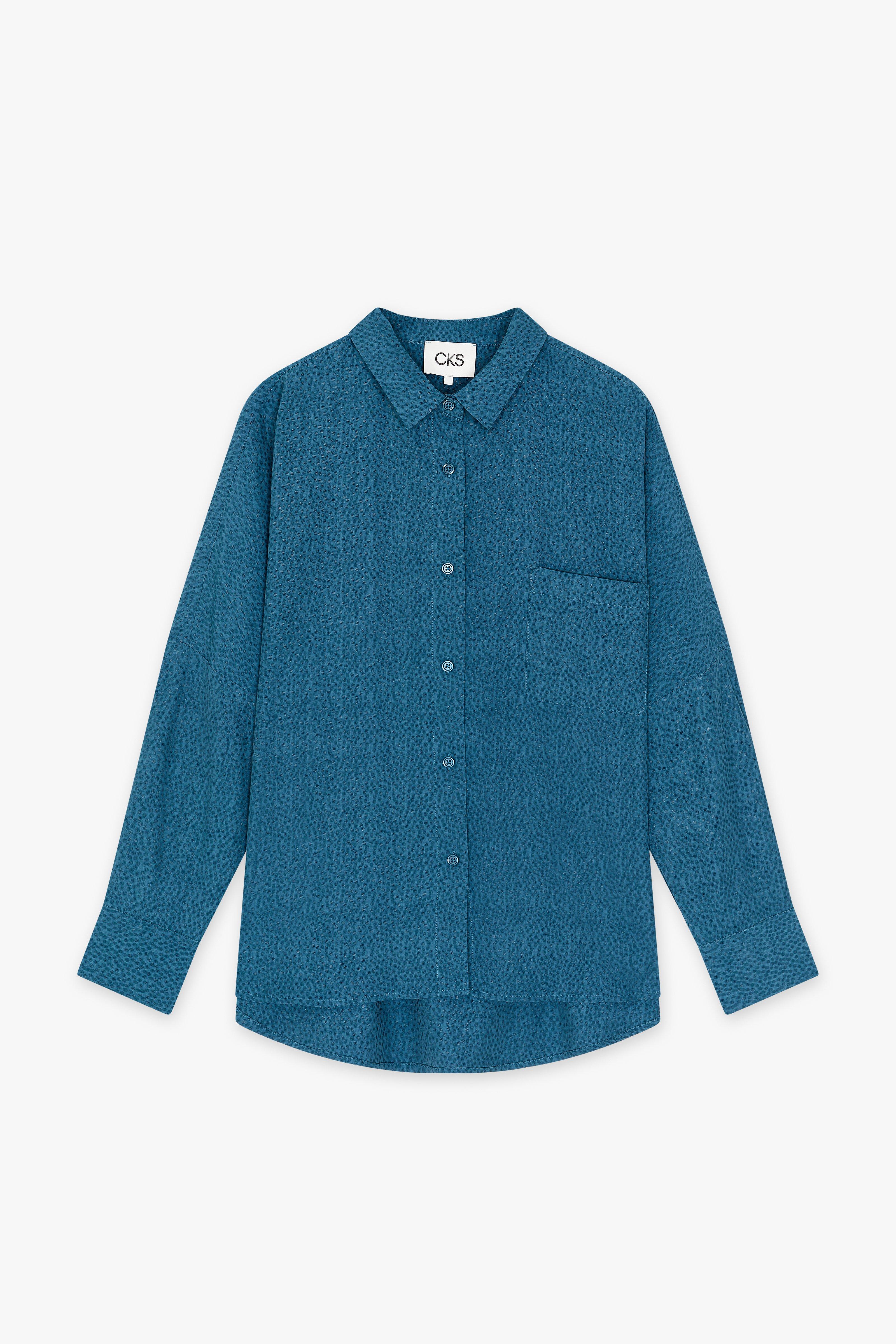 CKS Dames - WAZNA - Bluse Kurze Ärmel - Blau