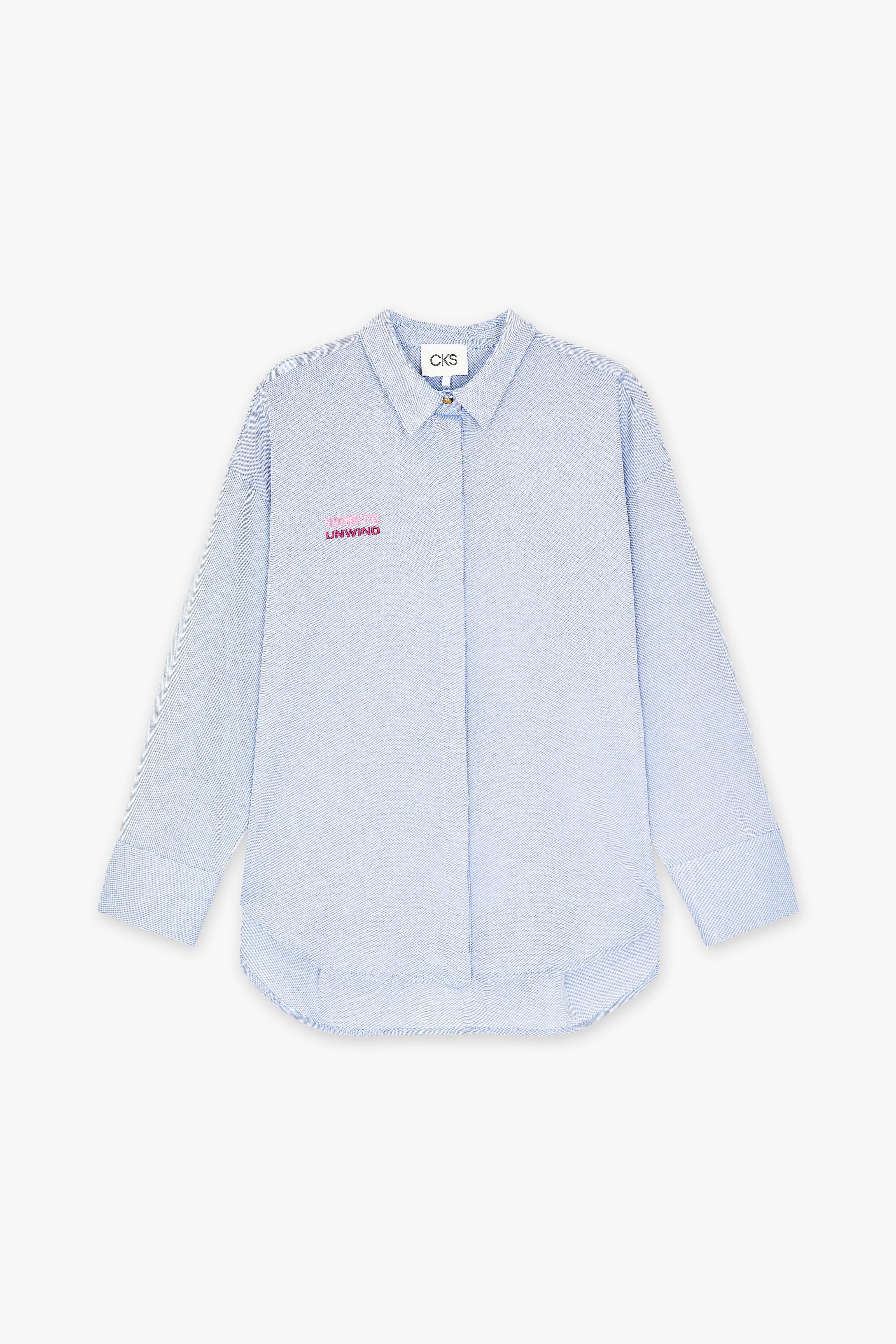 CKS Dames - SUPERB - blouse korte mouwen - lichtblauw