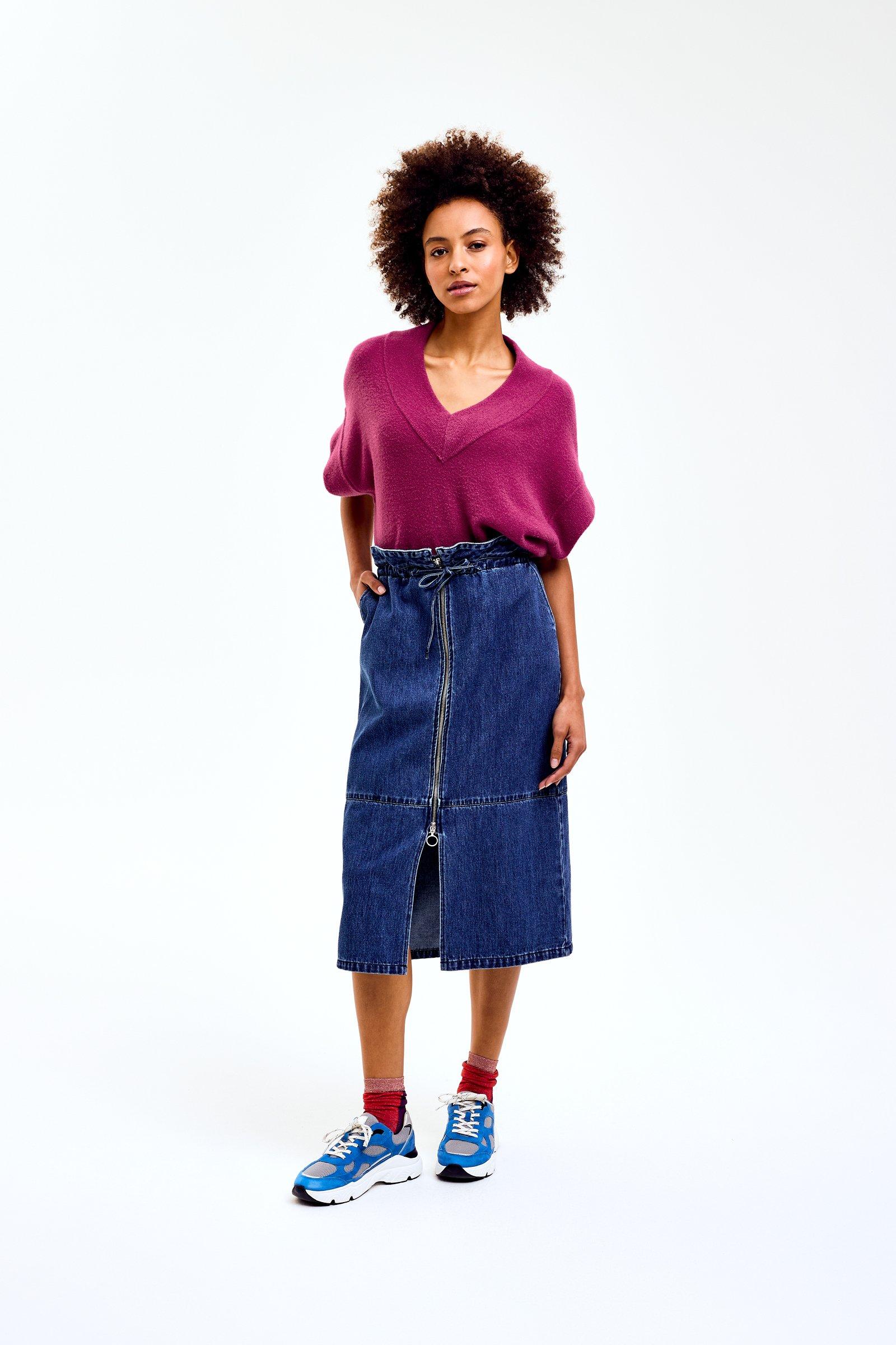 CKS Dames - SKEAT - midi skirt - blue