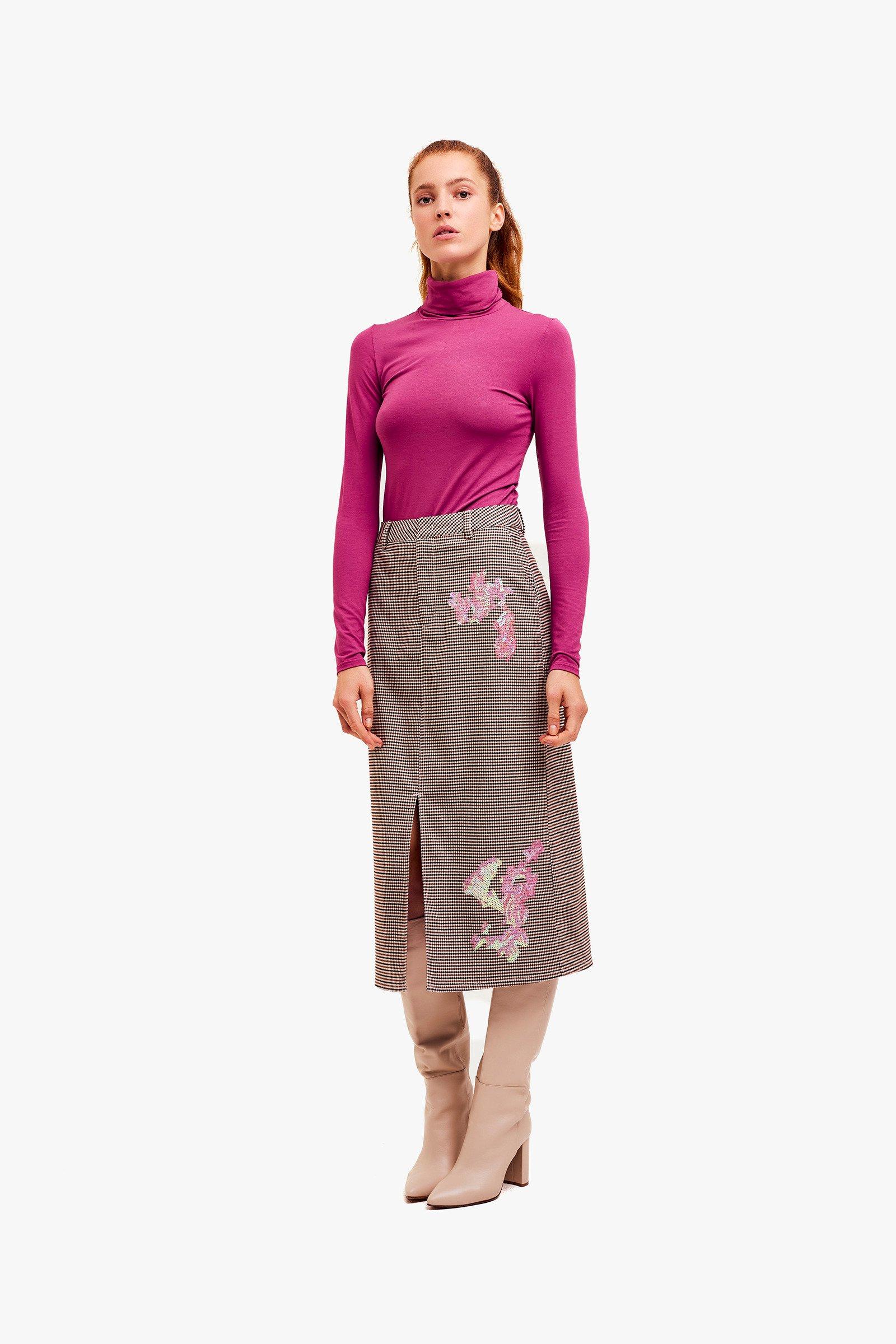 CKS Dames - SKIPPY - midi skirt - bright brown