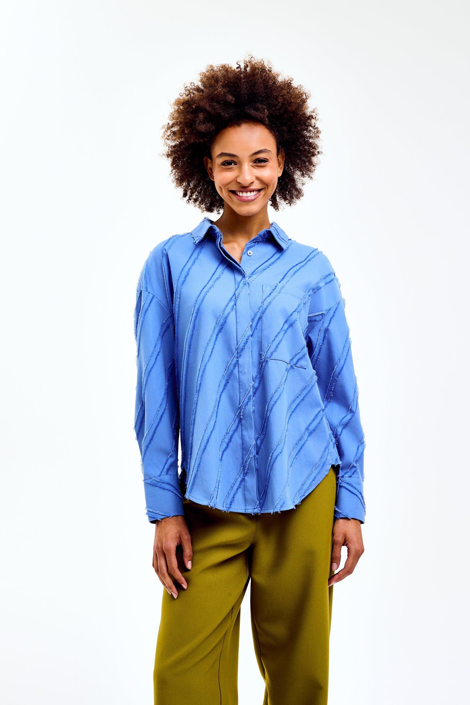 CKS Dames - SUPERS - blouse korte mouwen - blauw