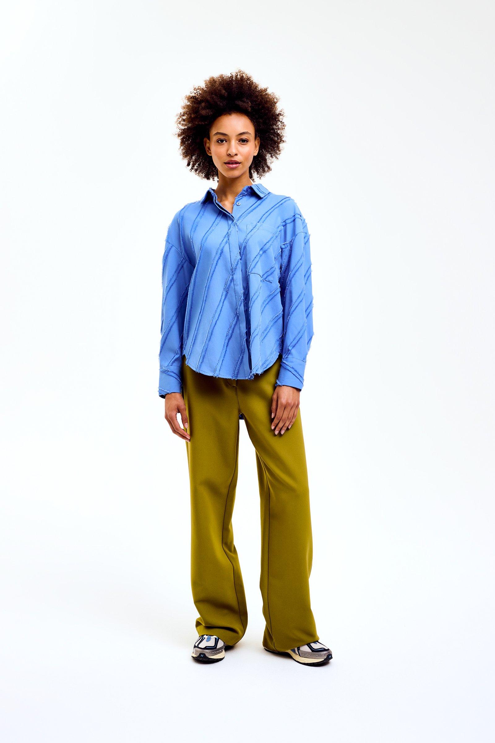 CKS Dames - SUPERS - blouse korte mouwen - blauw