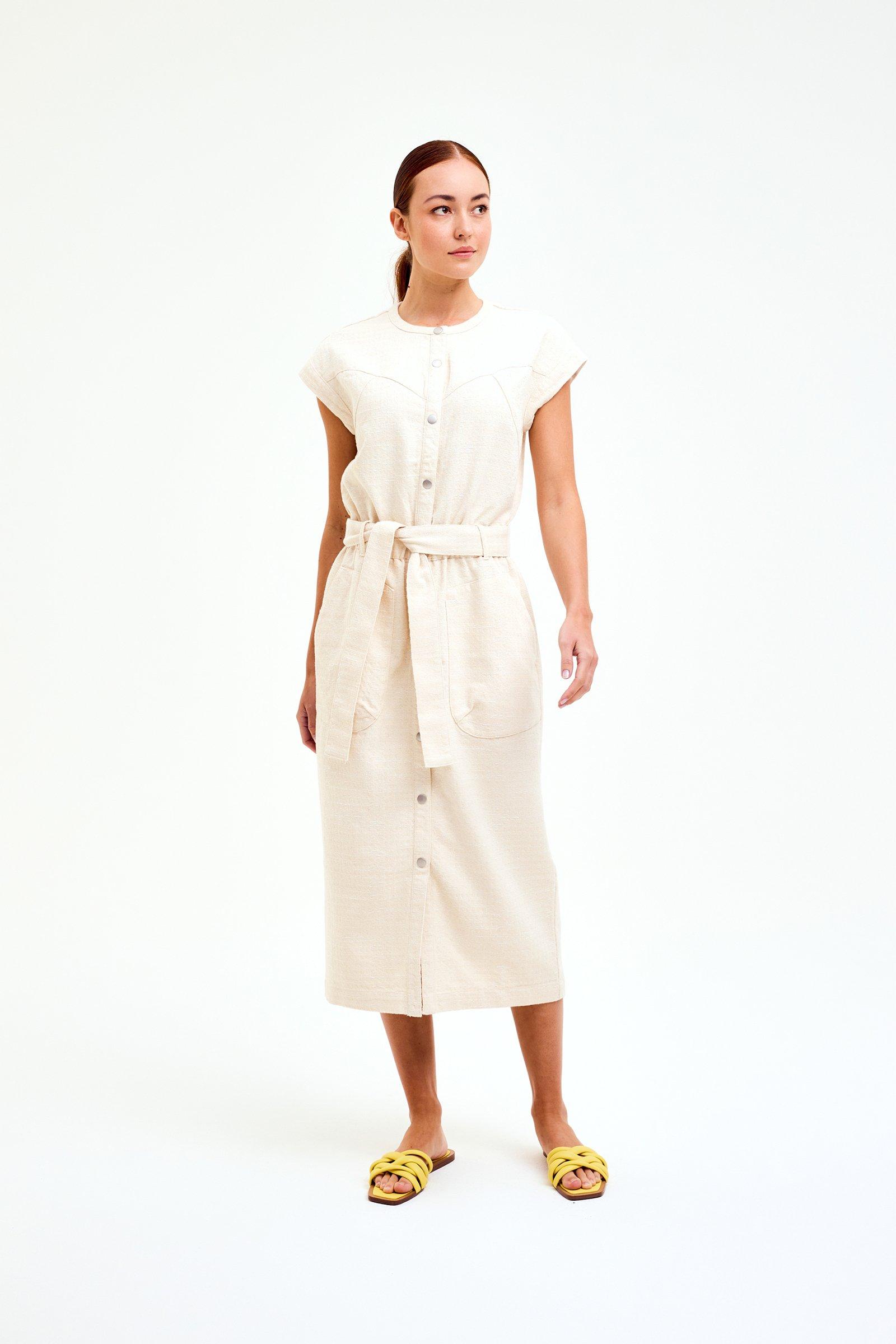 CKS Dames - DIVINE - Midi-Kleid - Weiß