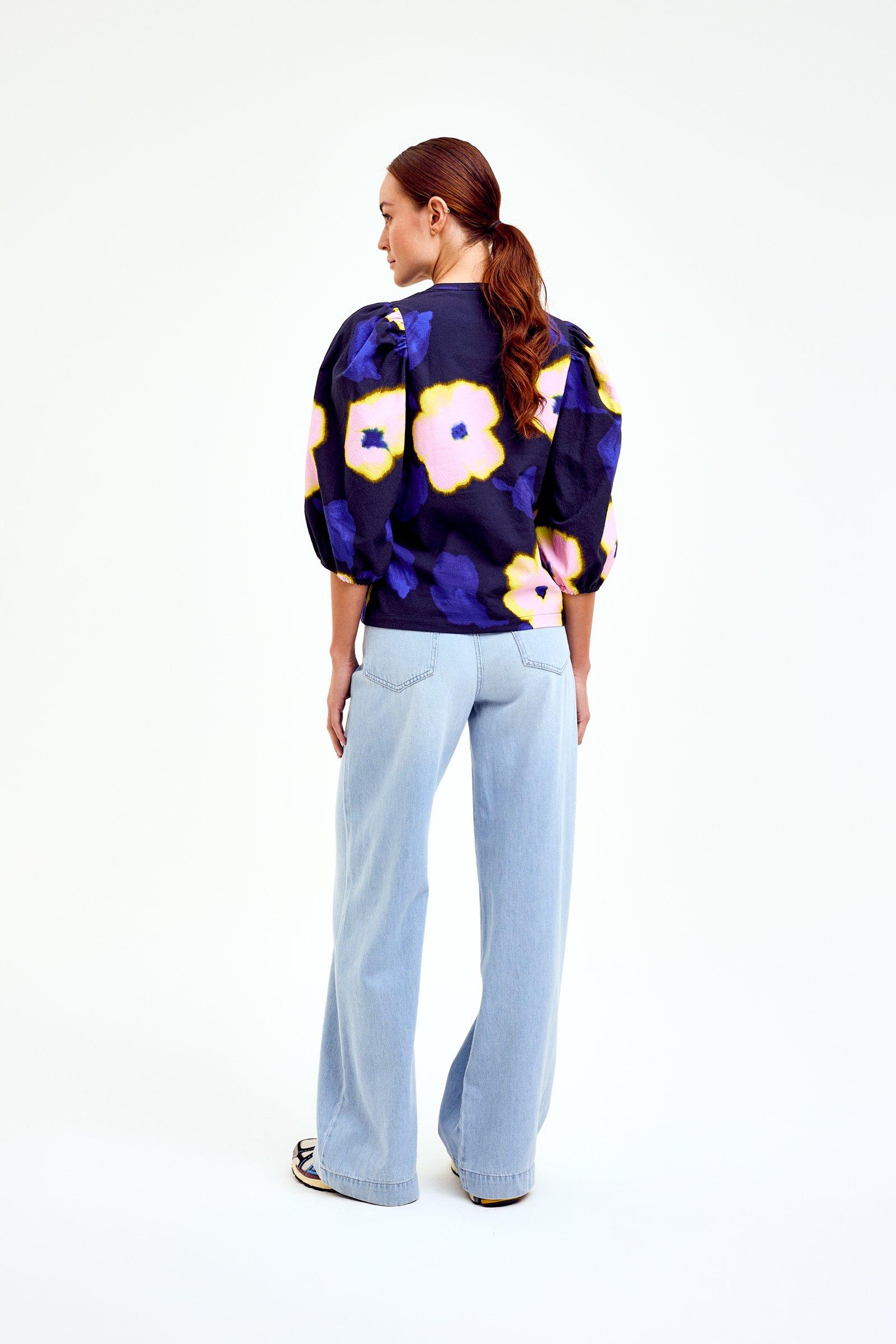 CKS Dames - BULANI - blouse korte mouwen - blauw