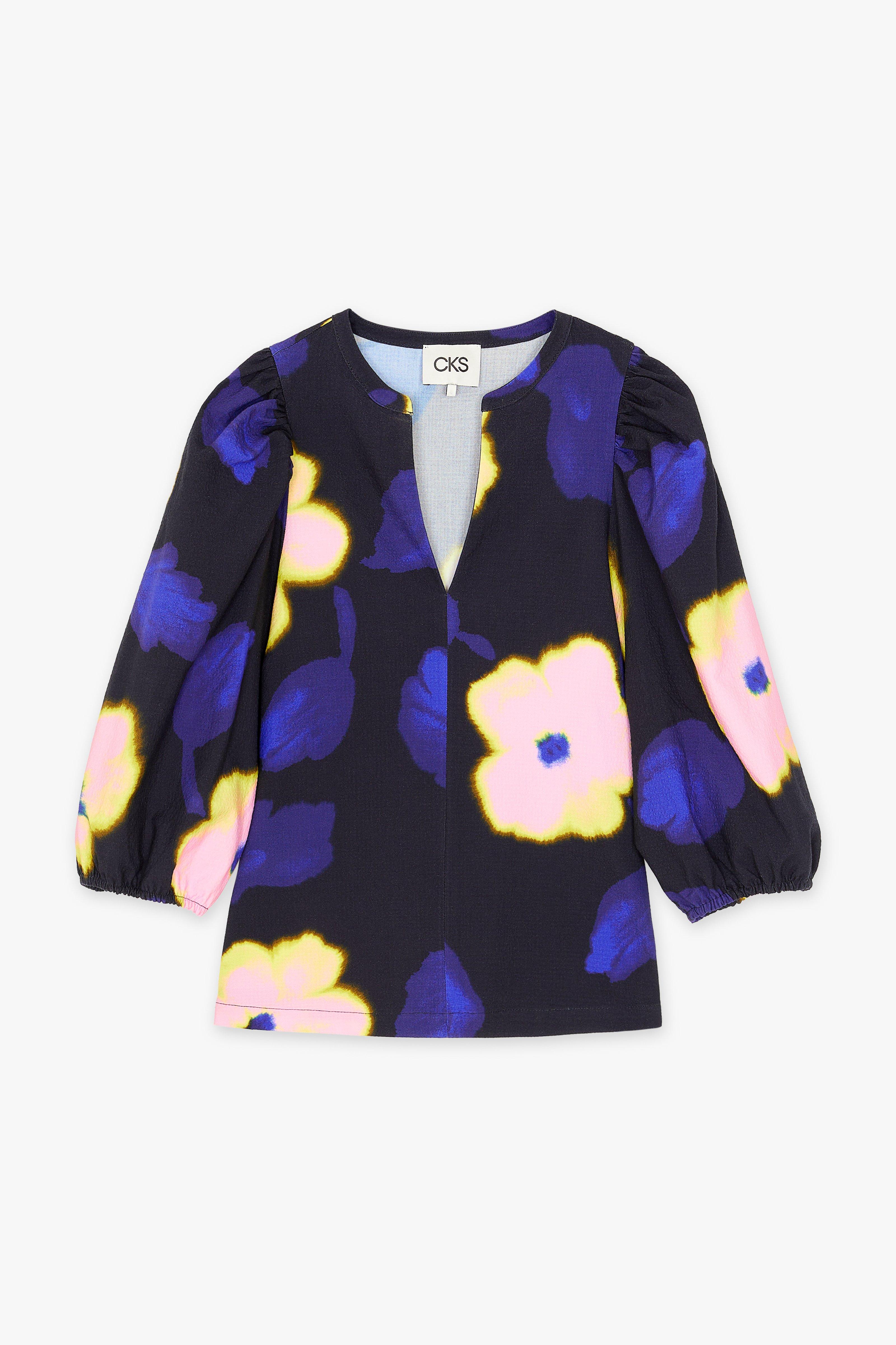 CKS Dames - BULANI - blouse korte mouwen - blauw
