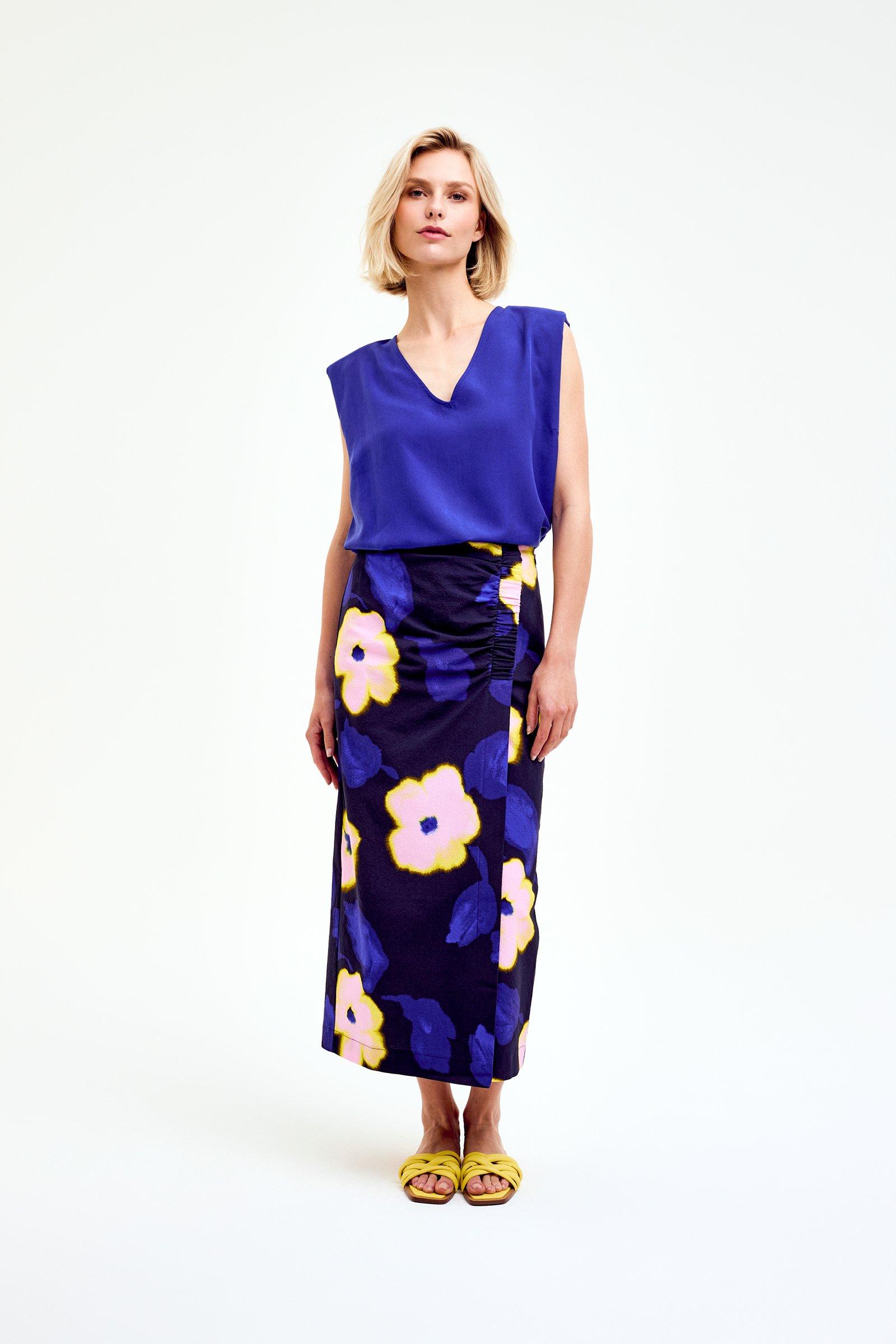 CKS Dames - SKITTLELONG - midi skirt - blue