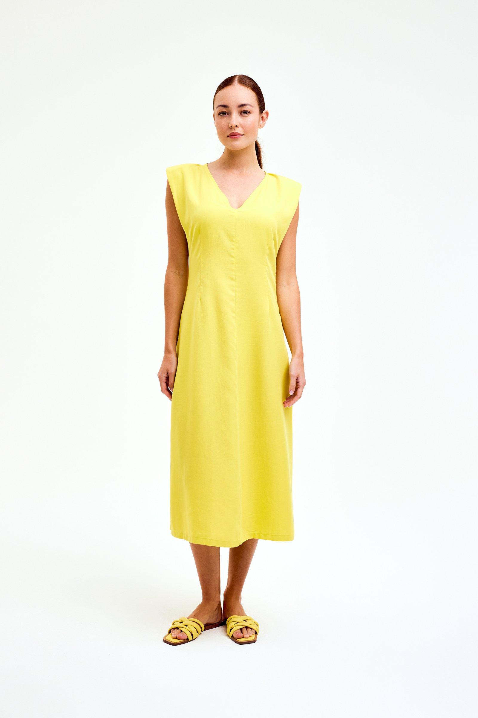 CKS Dames - DINDA - Midi-Kleid - Hellgelb