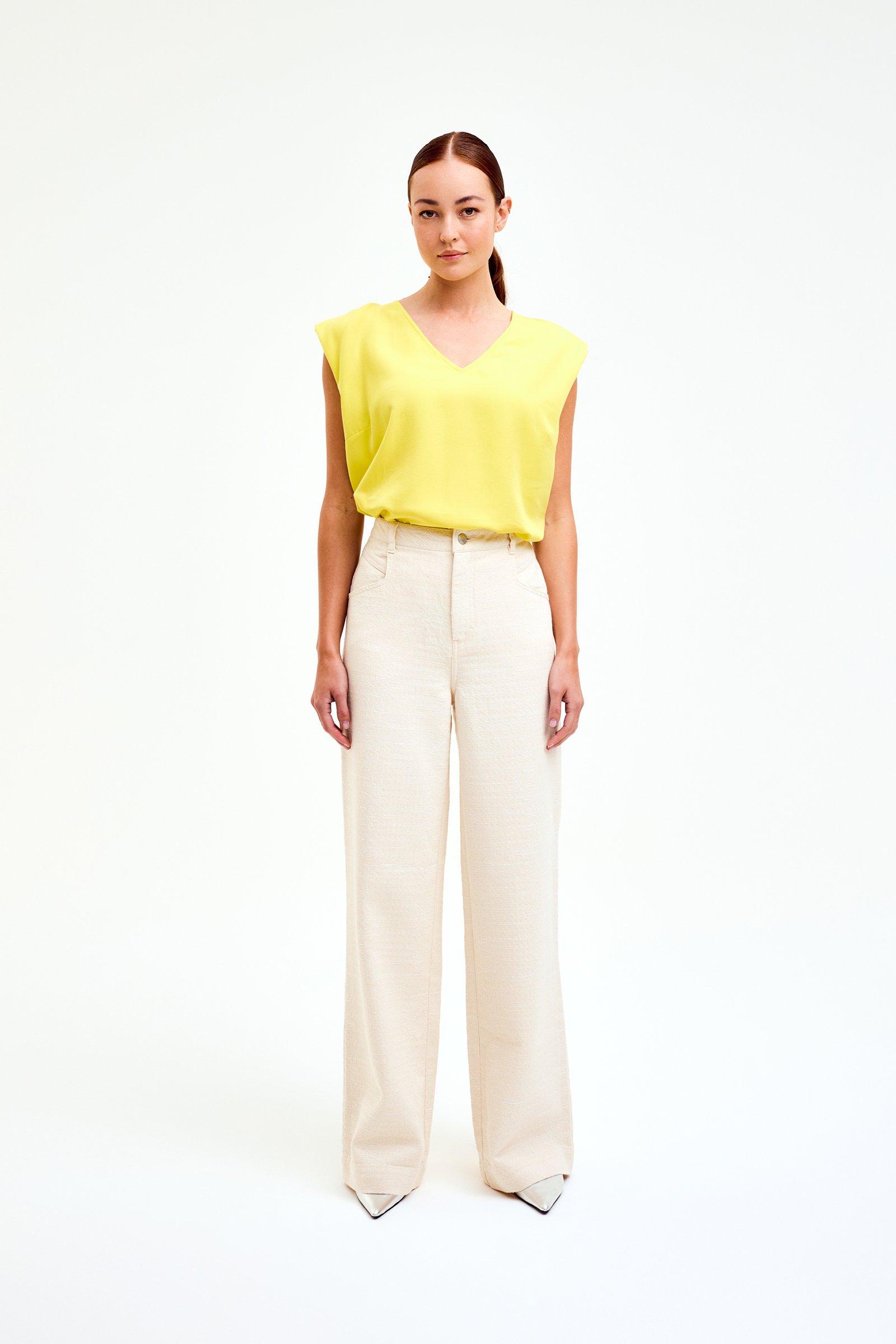 CKS Dames - SINDA - blouse half-length sleeves - light yellow