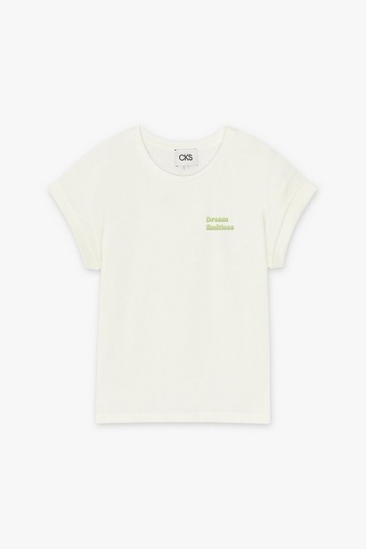 CKS Dames - JUNADR - t-shirt korte mouwen - lichtbeige