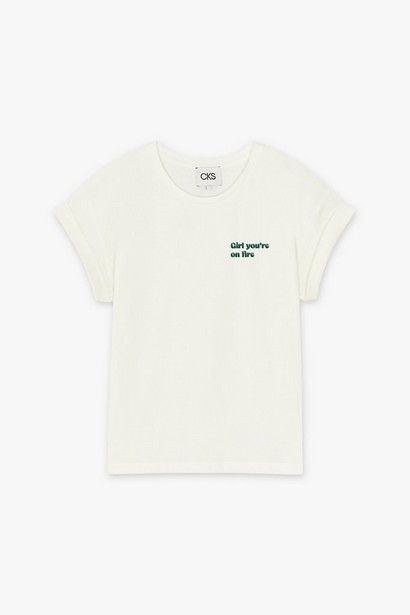 CKS Dames - JUNAGI - t-shirt korte mouwen - lichtbeige