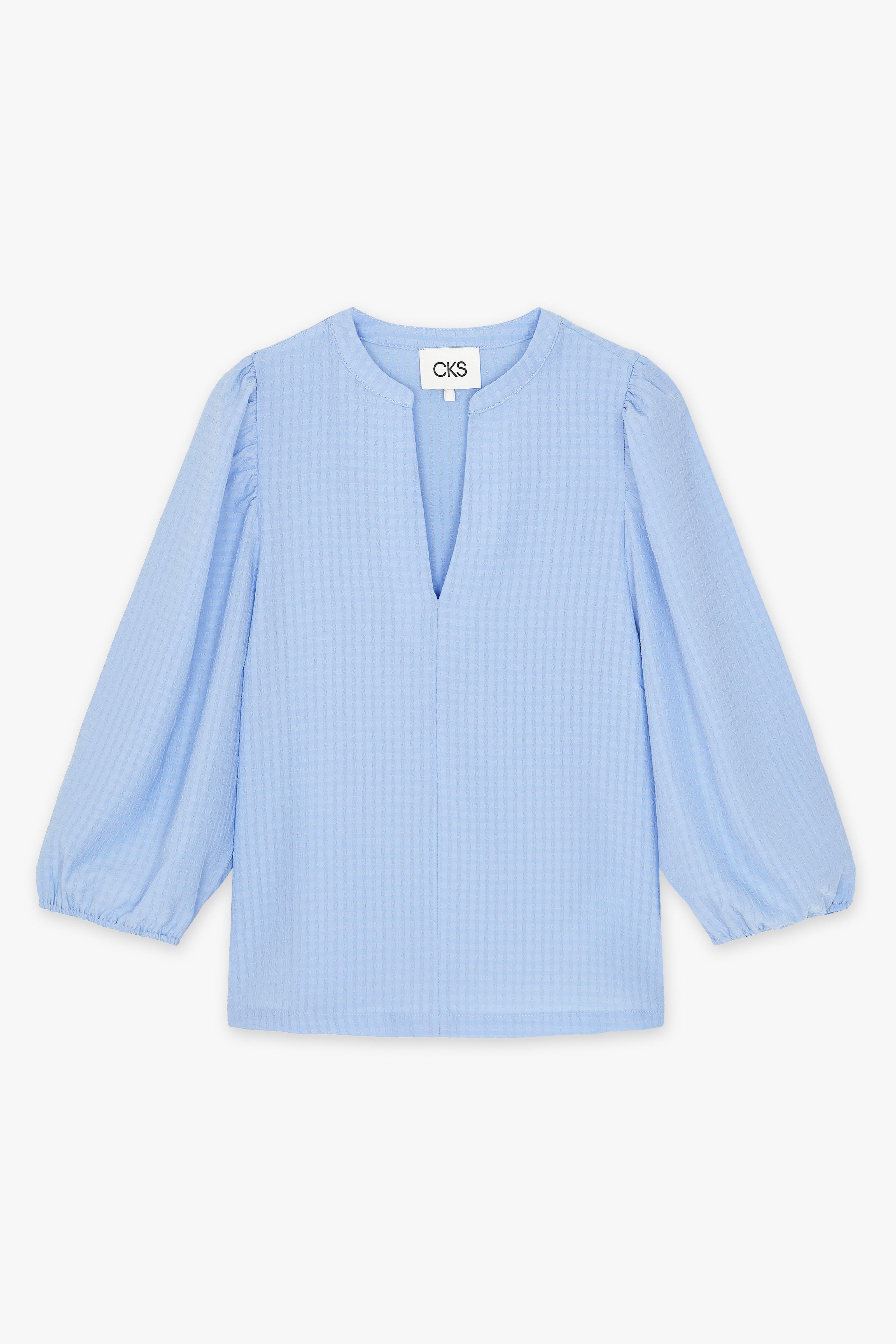 CKS Dames - BULANI - blouse korte mouwen - lichtblauw