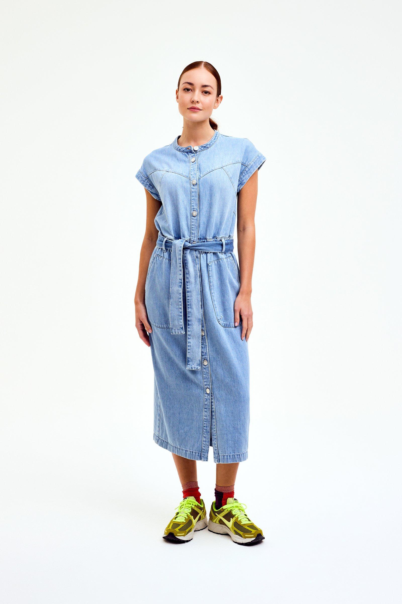 CKS Dames - DIVINE - midi jurk - blauw