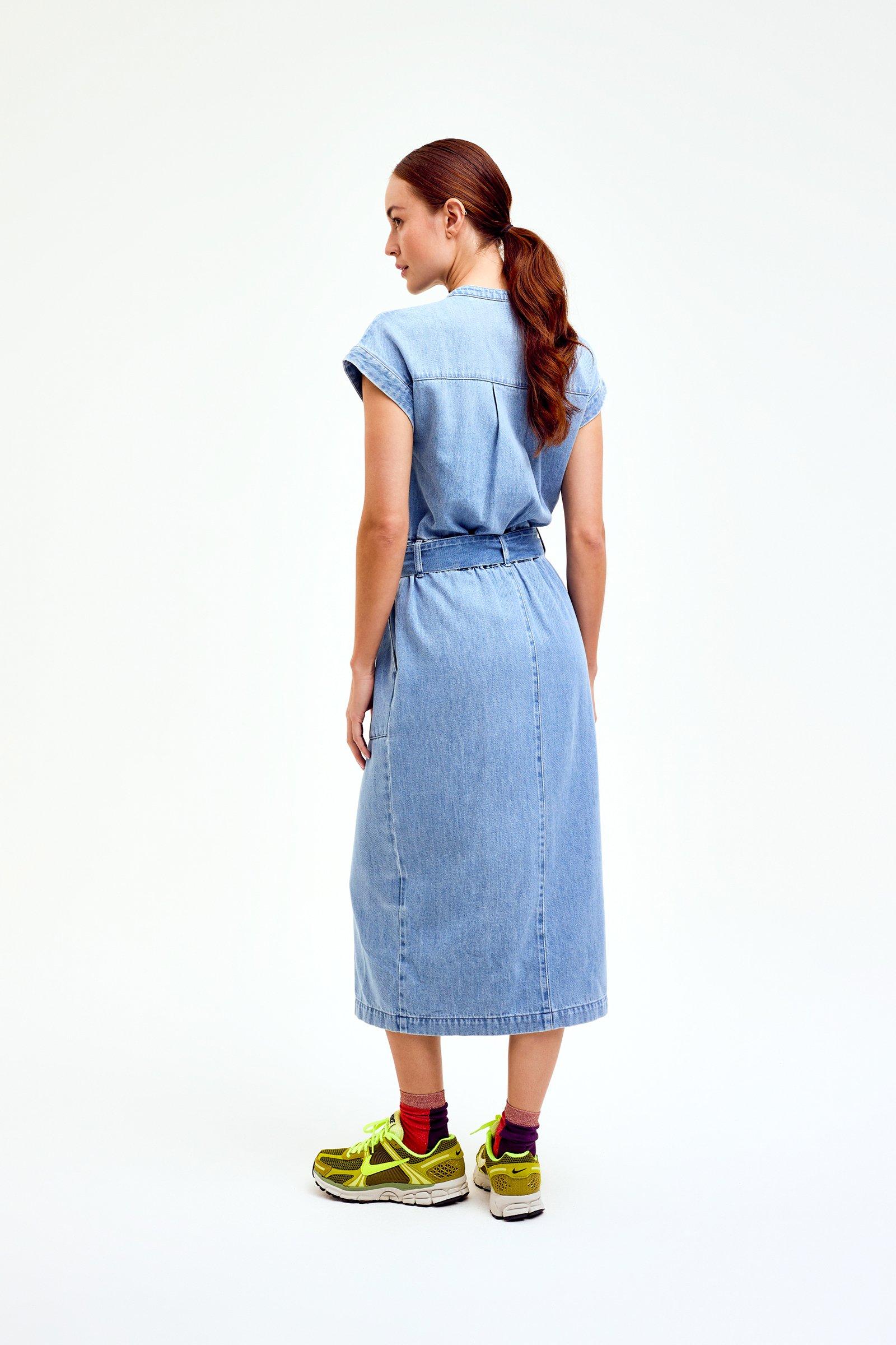 CKS Dames - DIVINE - midi jurk - blauw