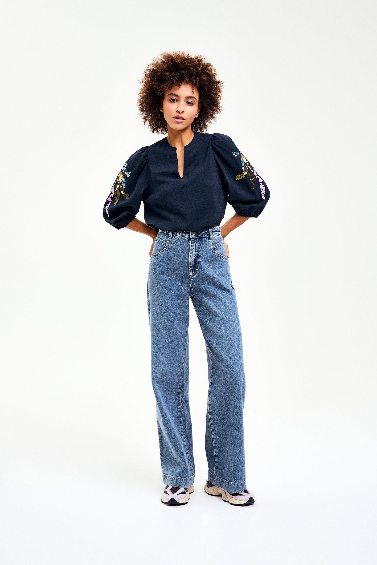 CKS - BULANI - blouse korte mouwen - donkerblauw