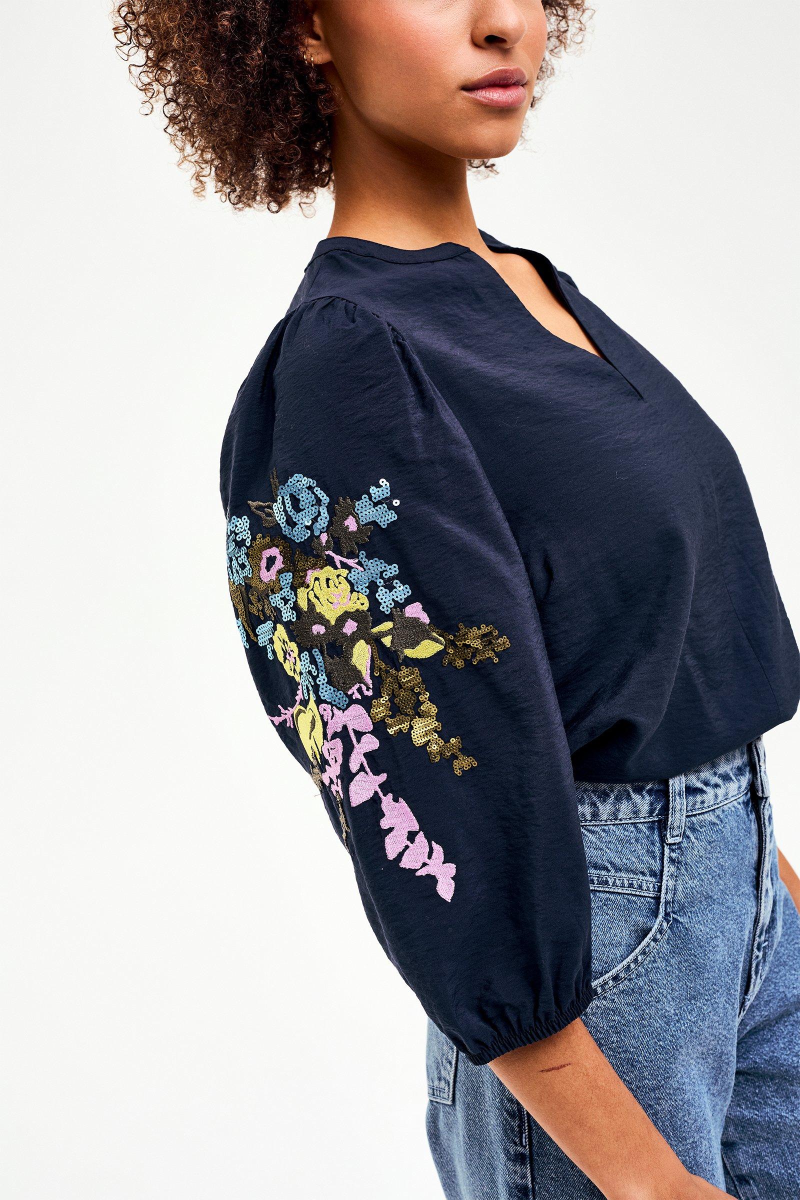 CKS - BULANI - blouse korte mouwen - donkerblauw
