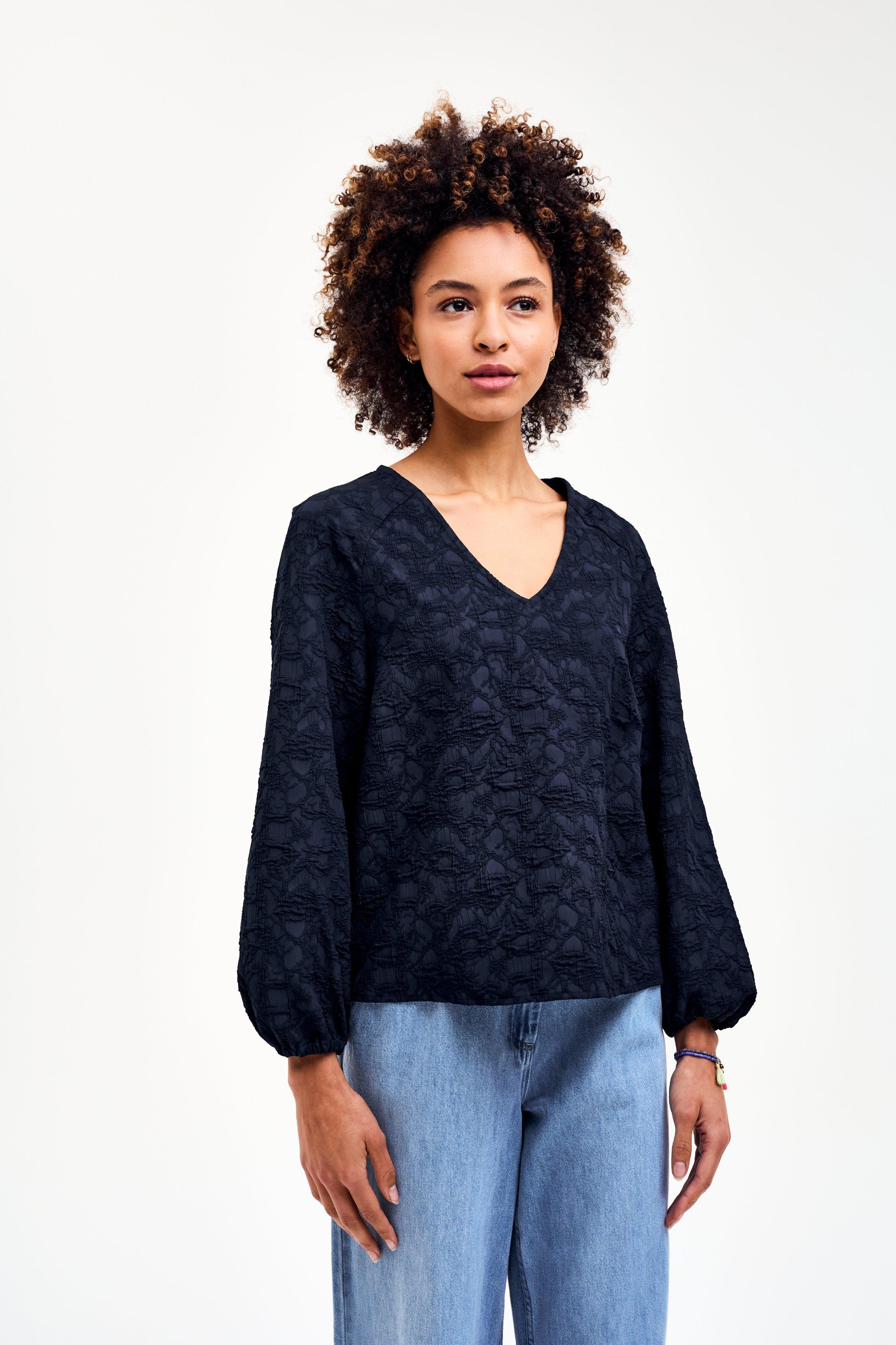 CKS - SVEANA - blouse korte mouwen - donkerblauw