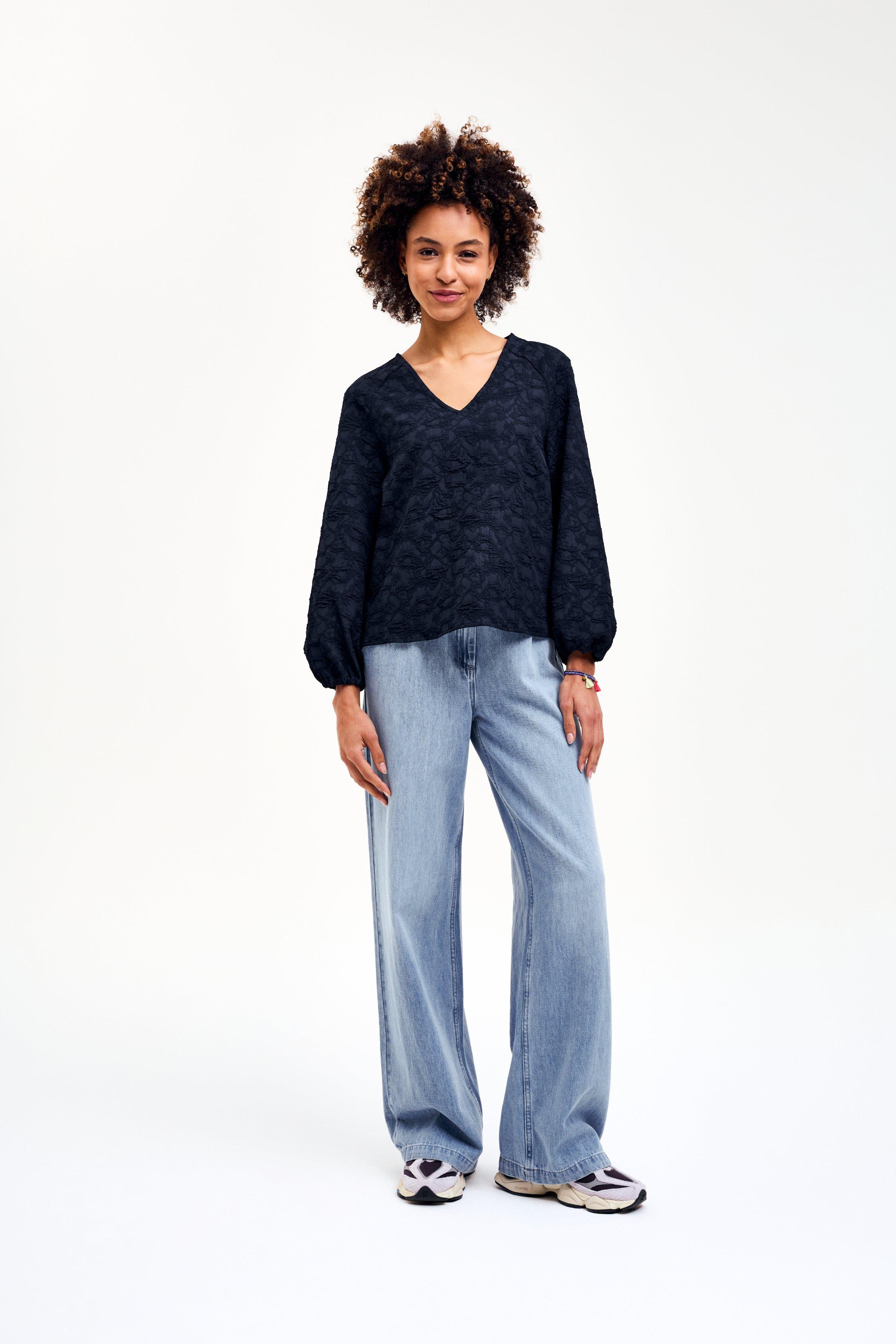 CKS - SVEANA - blouse korte mouwen - donkerblauw