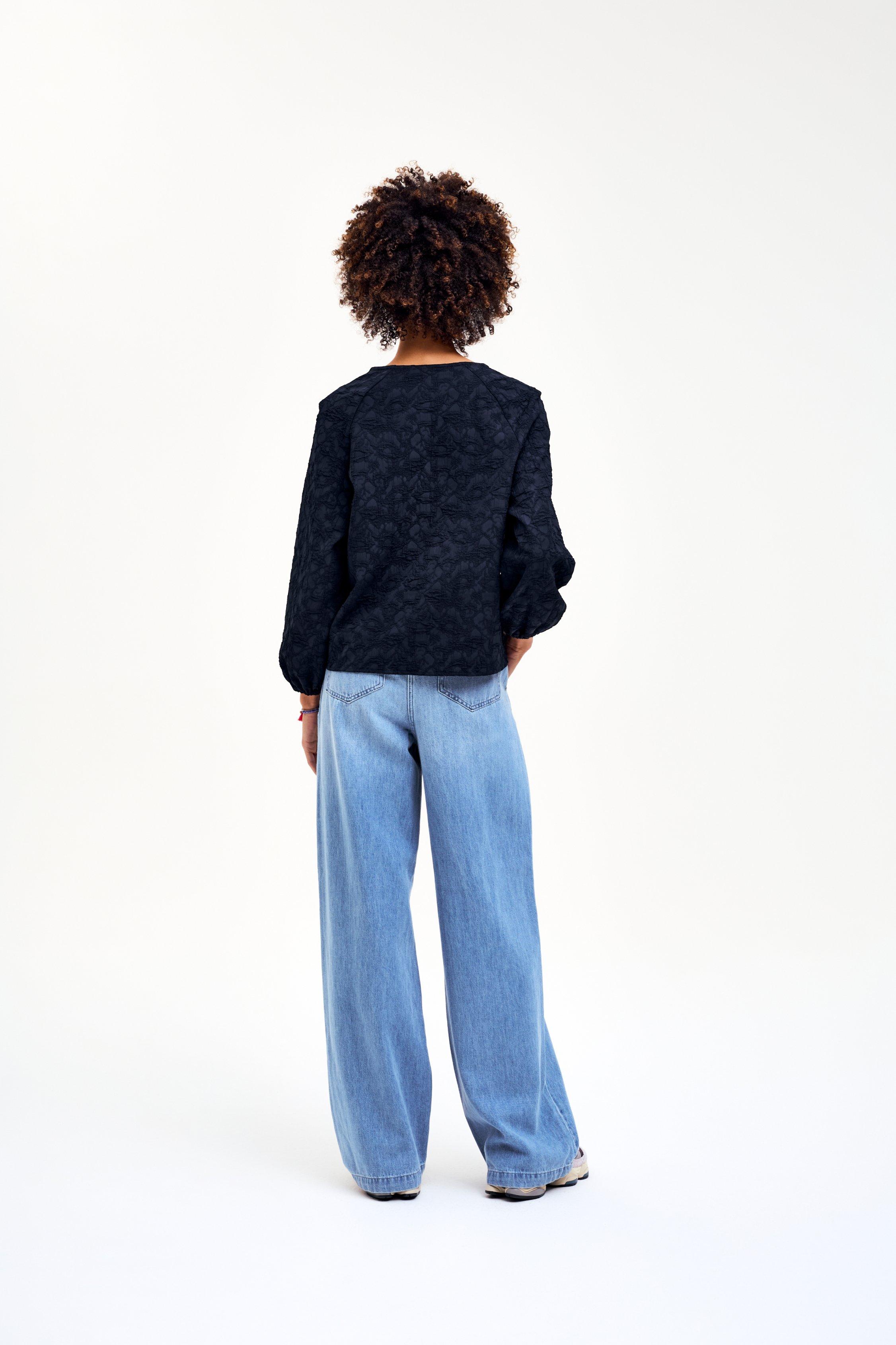 CKS - SVEANA - blouse korte mouwen - donkerblauw
