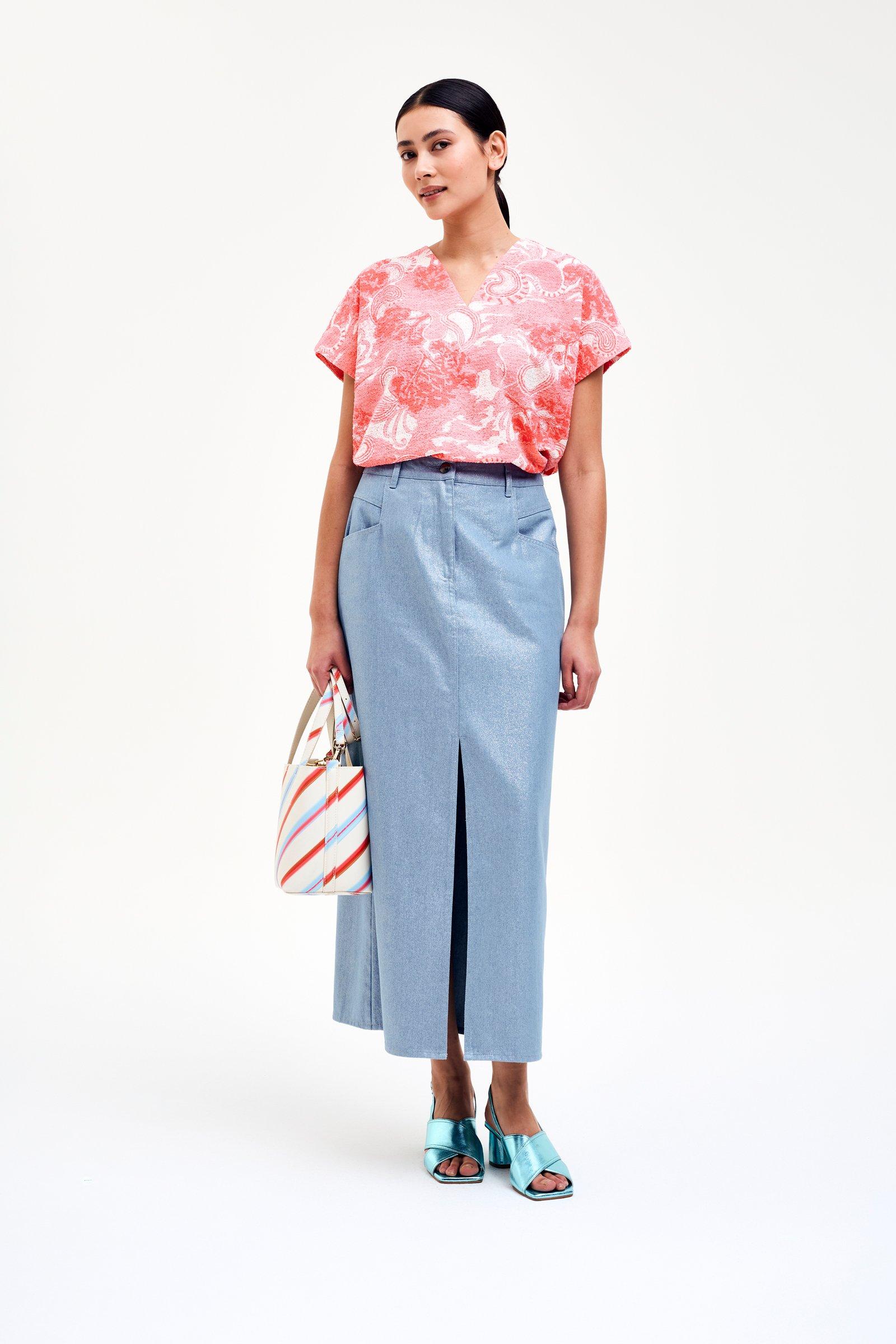 CKS - SABA - blouse lange mouwen - felroze